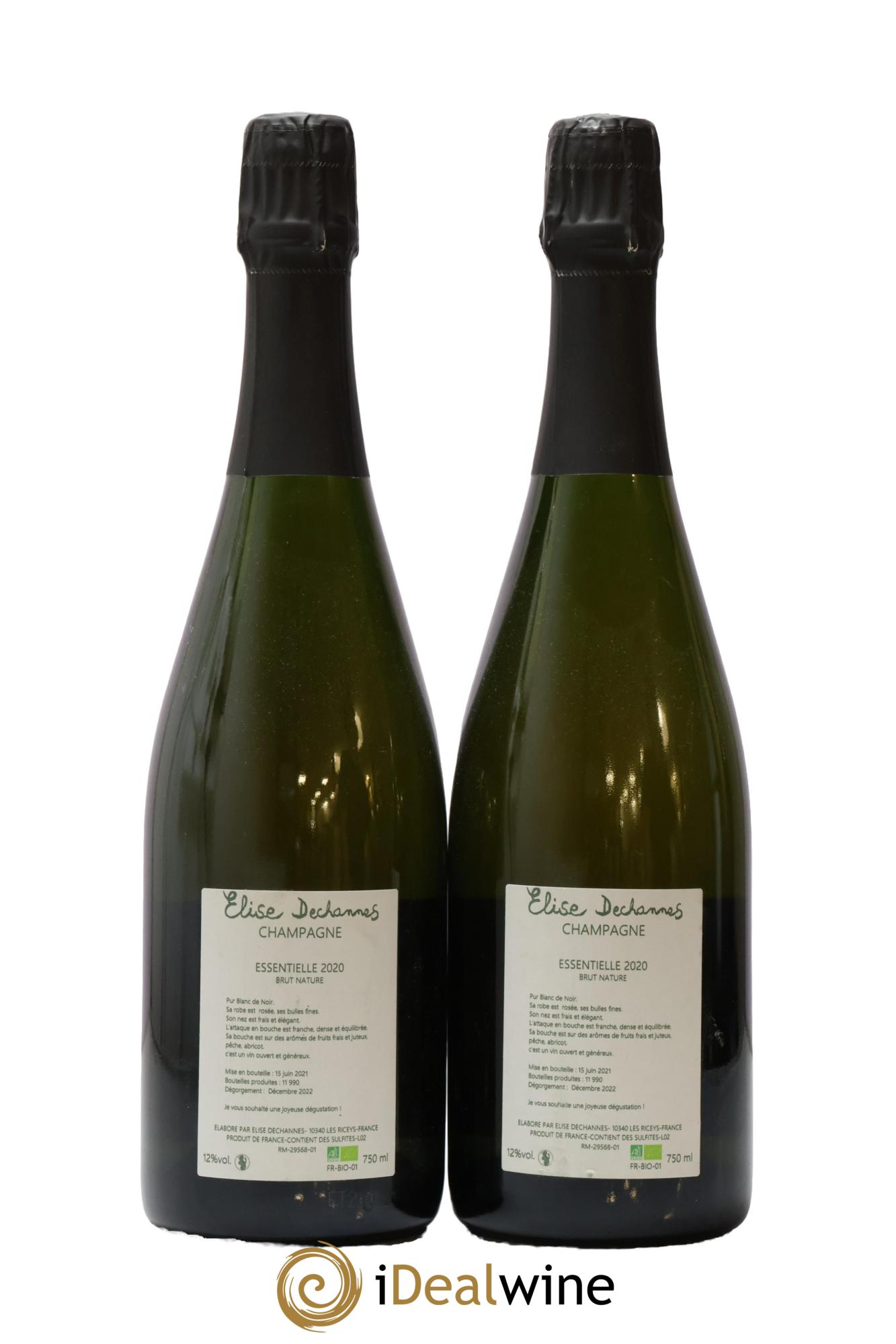 Essentielle Blanc de Noirs Brut Nature Elise Dechannes (Domaine) 2020 - Lot of 2 bottles - 1