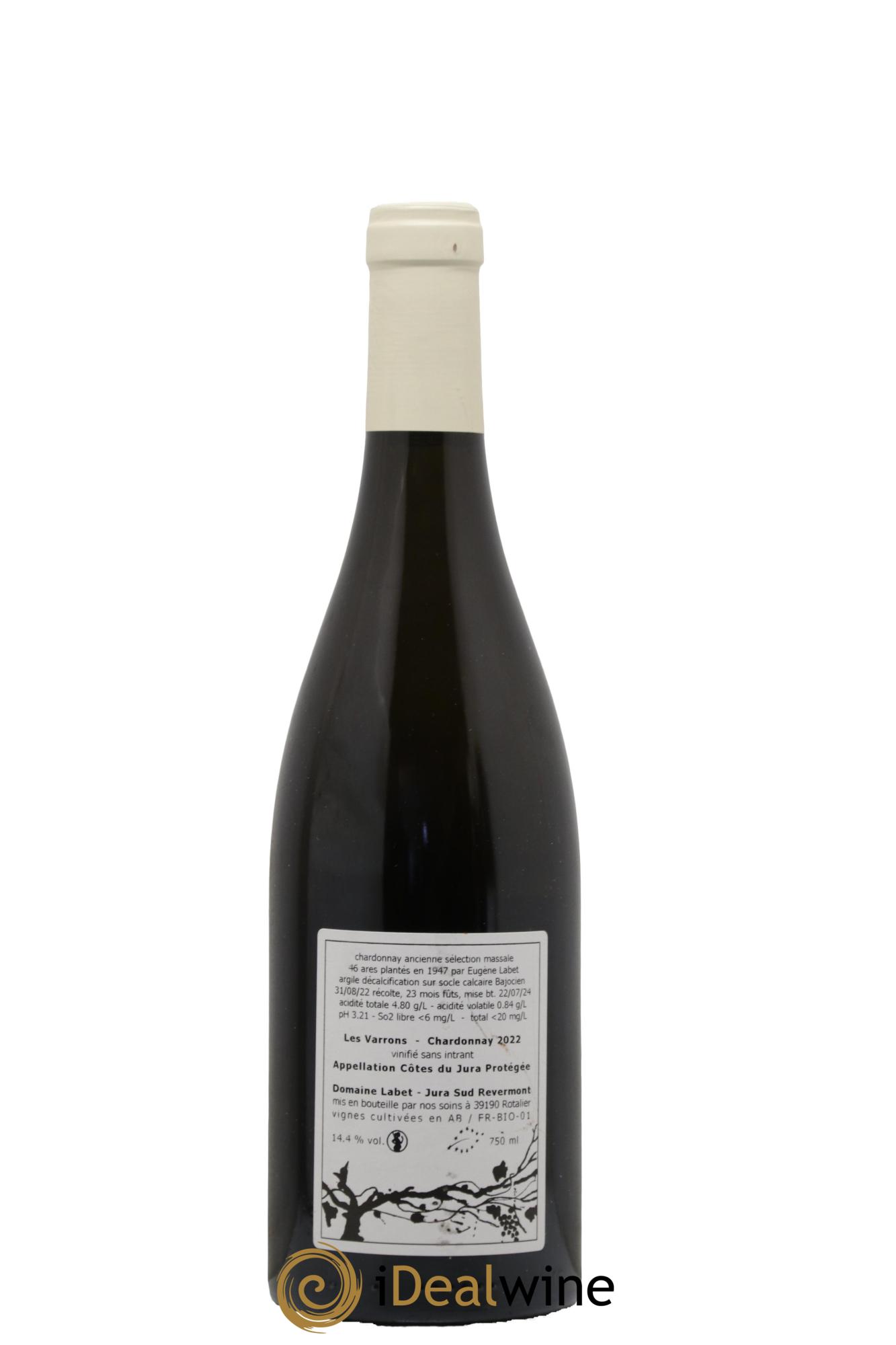 Côtes du Jura Chardonnay Les Varrons Romain - Julien  - Charline Labet 2022 - Lot of 1 bottle - 1