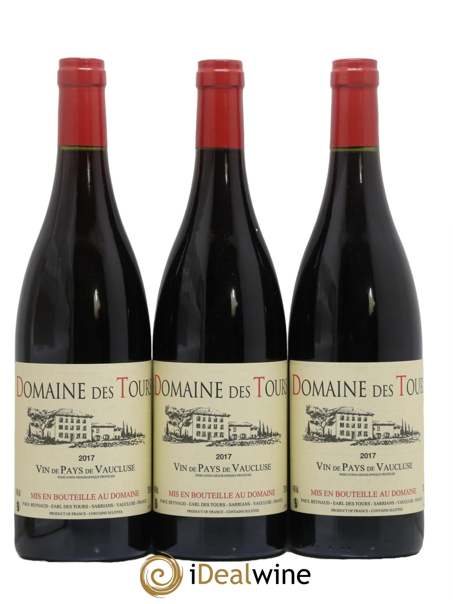 Vaucluse (Vin de Pays de Vaucluse) Domaine des Tours Emmanuel Reynaud 2017 - Lot de 3 bouteilles - 0