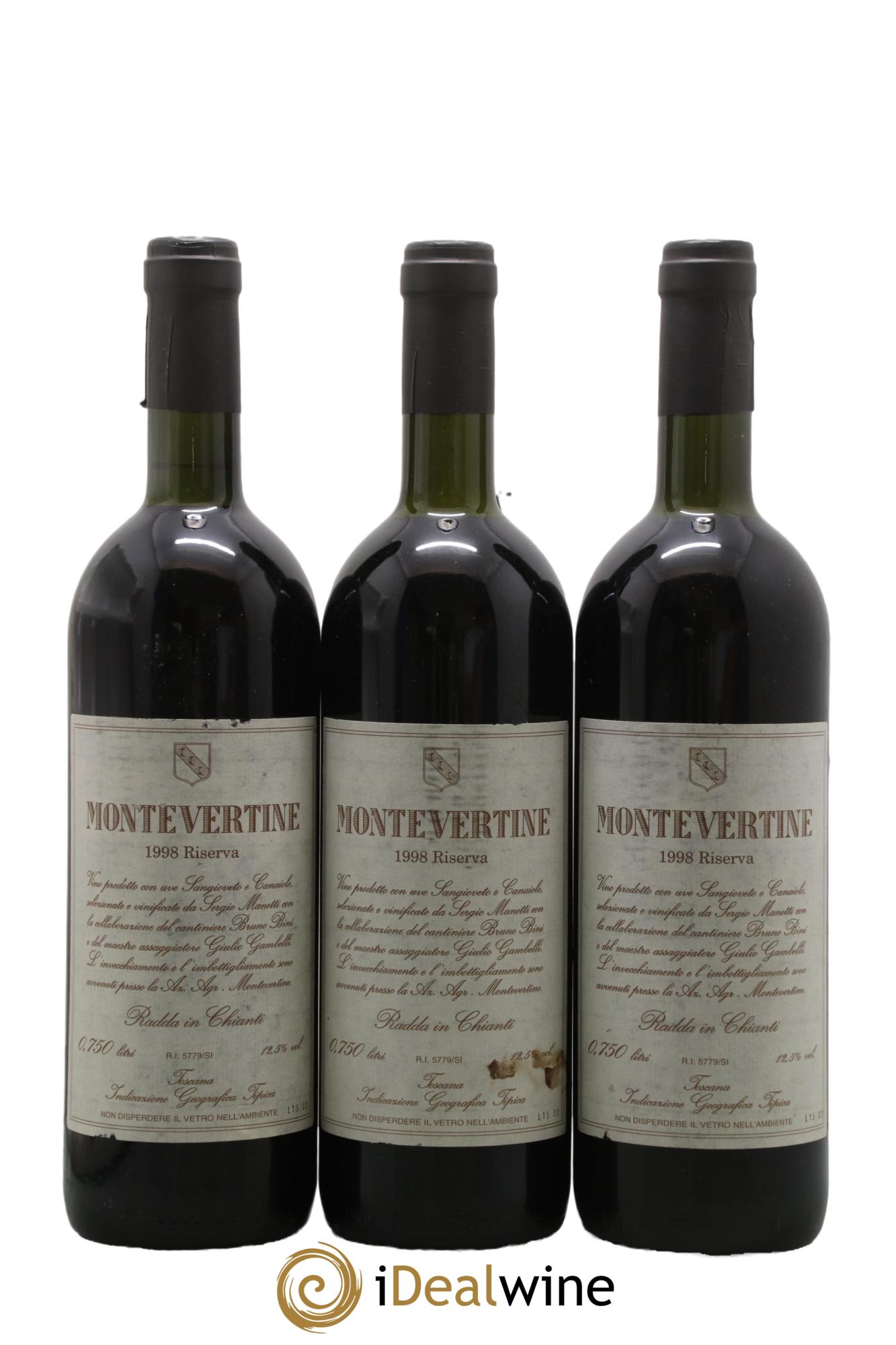 Toscana IGT Montevertine Famille Manetti 1998 - Lot de 3 bouteilles - 0