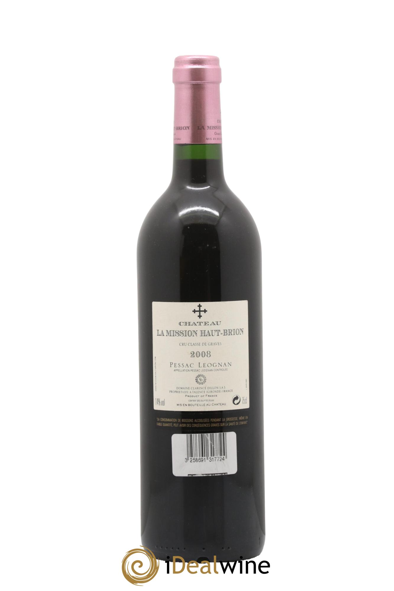 Château la Mission Haut-Brion Cru Classé de Graves 2008 - Lot de 1 bouteille - 1