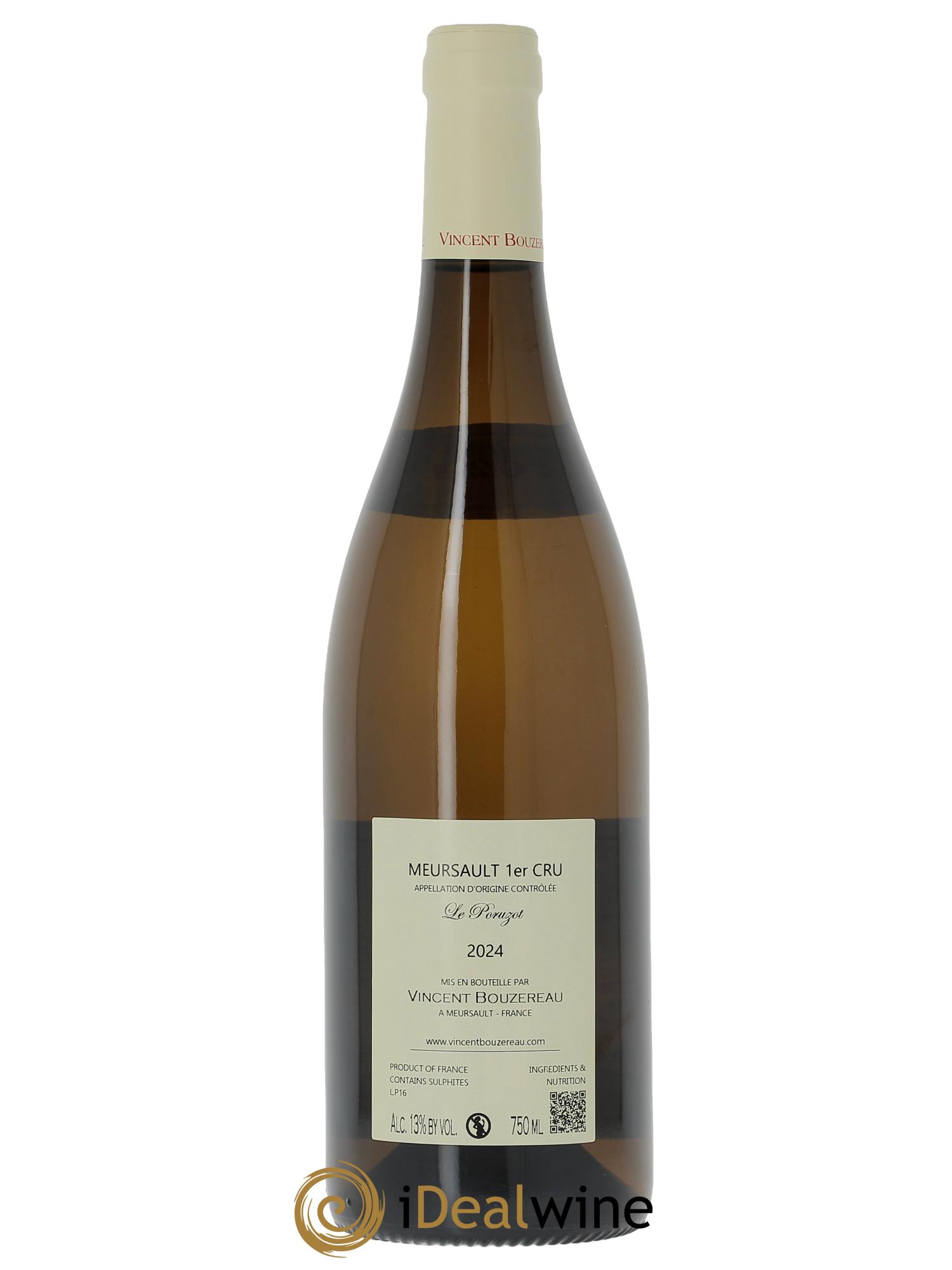 Meursault 1er Cru Le Poruzot Vincent Bouzereau (Domaine)  2024 - Lot de 1 bouteille - 1