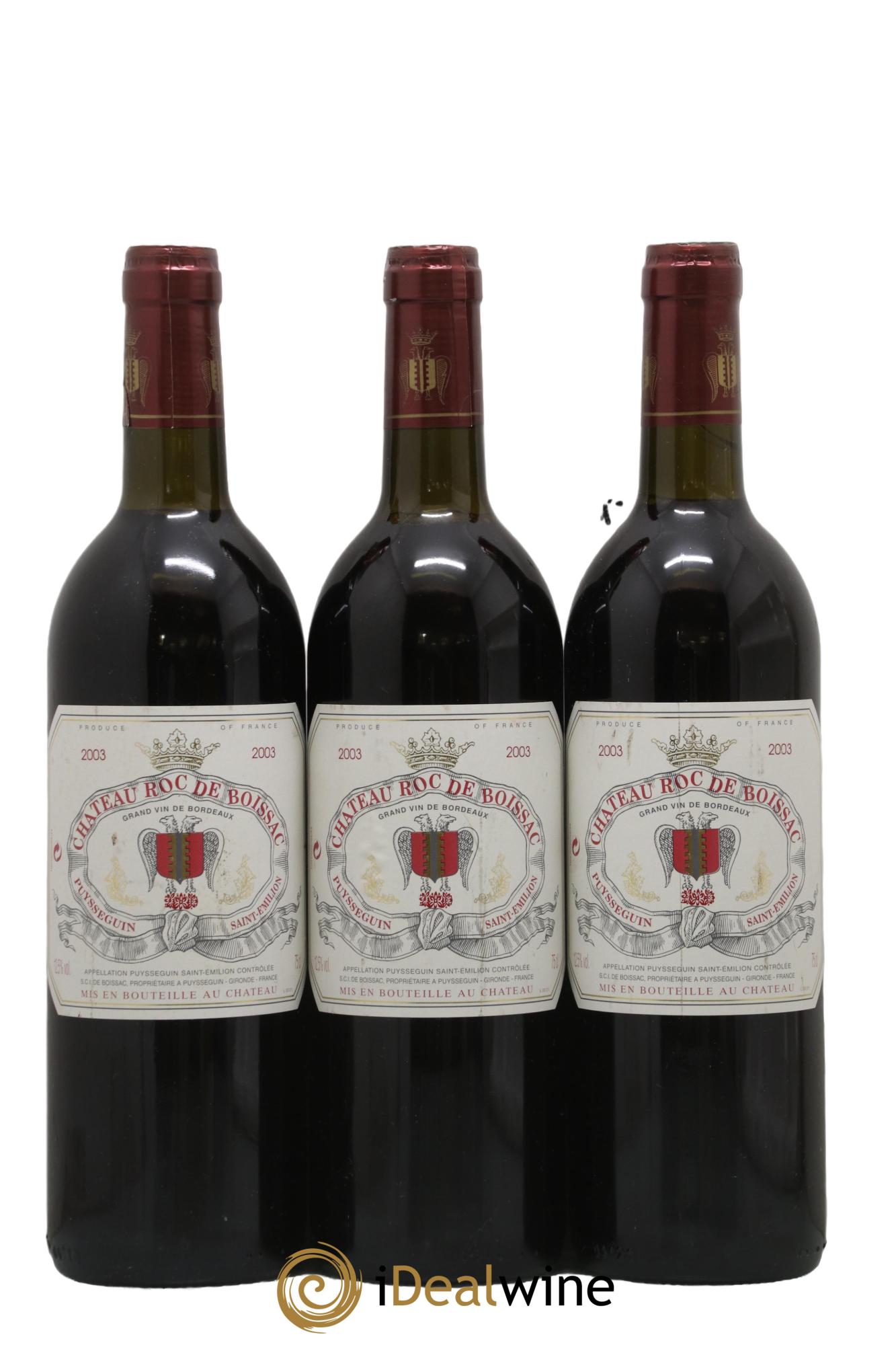 Puisseguin Saint-Émilion Château Roc de Boissac 2003 - Posten von 3 Flaschen - 0