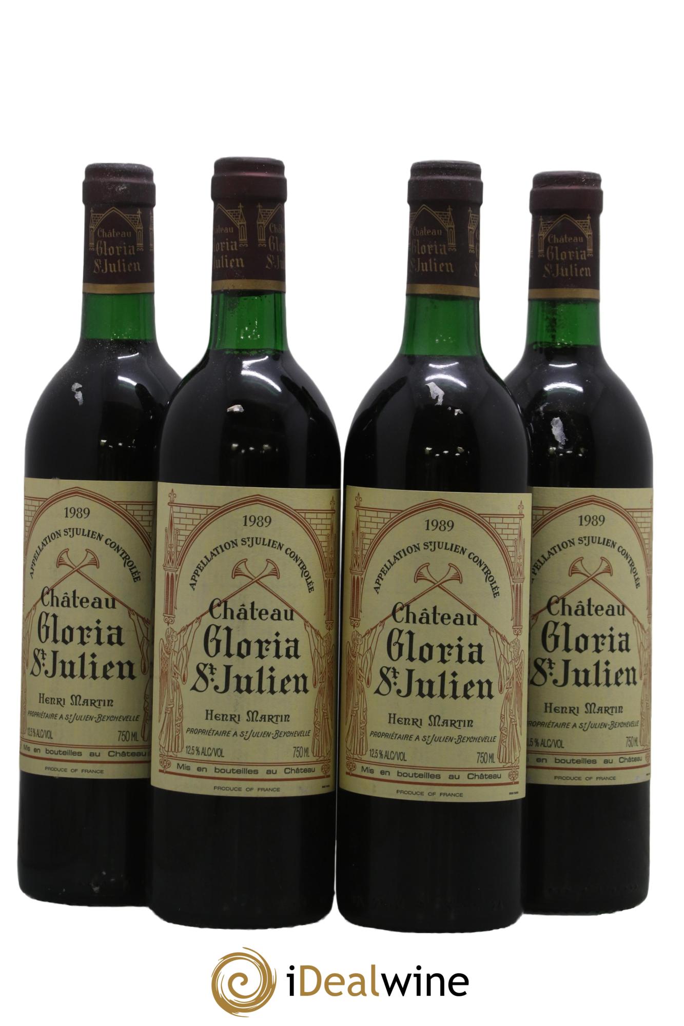 Château Gloria 1989 - Lot de 4 bouteilles - 0