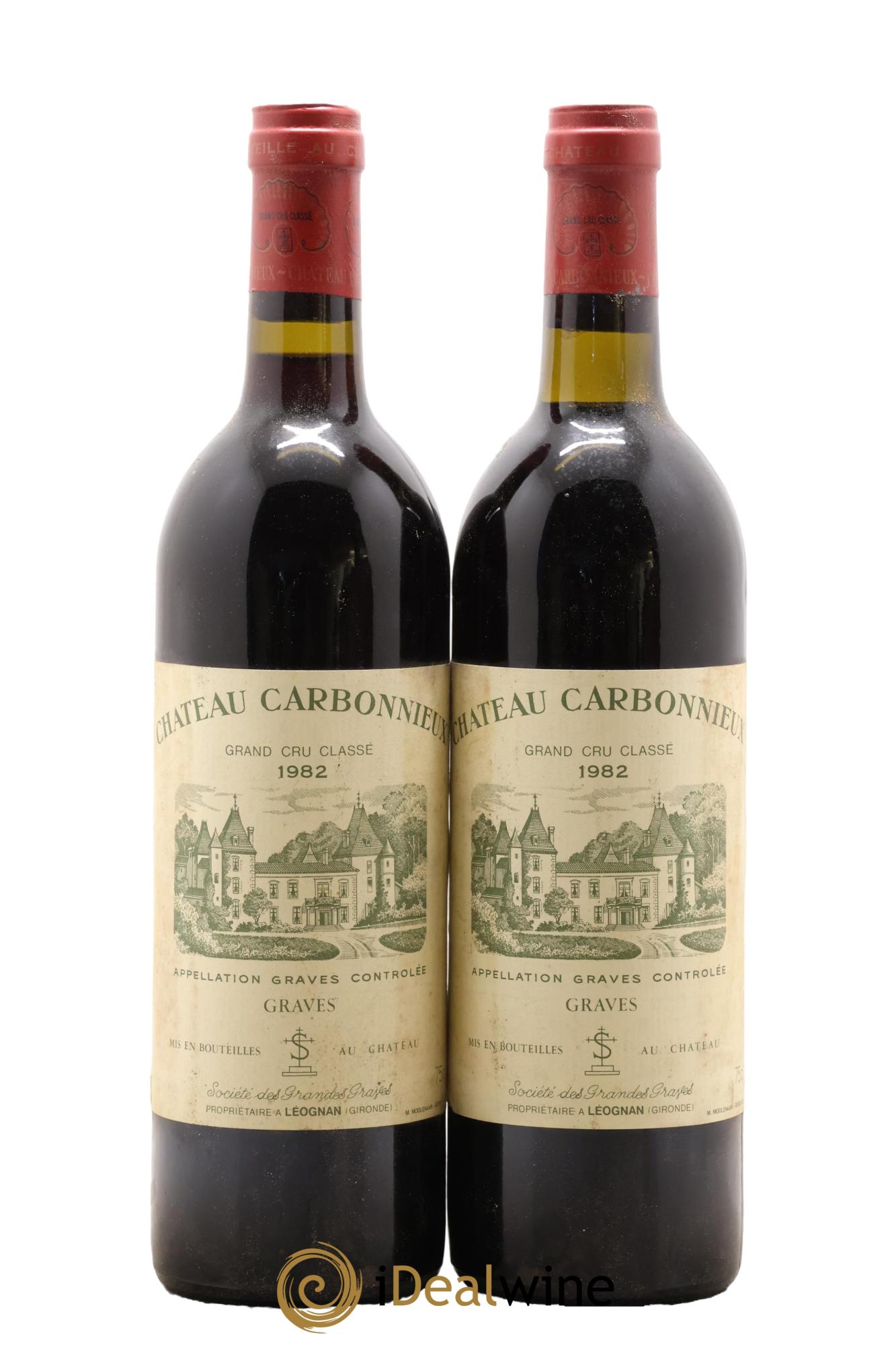 Château Carbonnieux Cru Classé de Graves 1982 - Lot de 2 bouteilles - 0