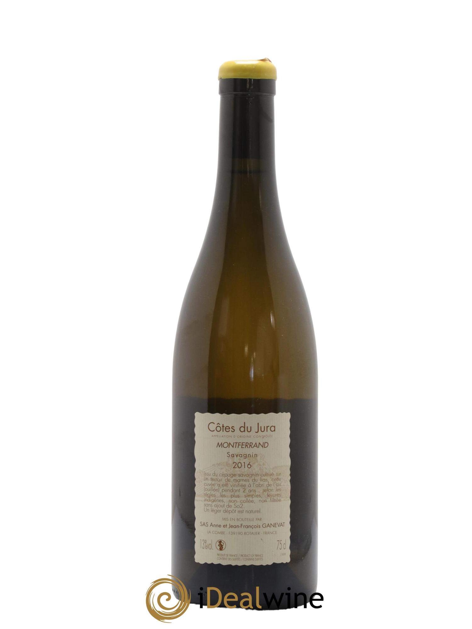 Côtes du Jura Montferrand savagnin Anne et Jean François Ganevat 2016 - Lot de 1 bouteille - 1