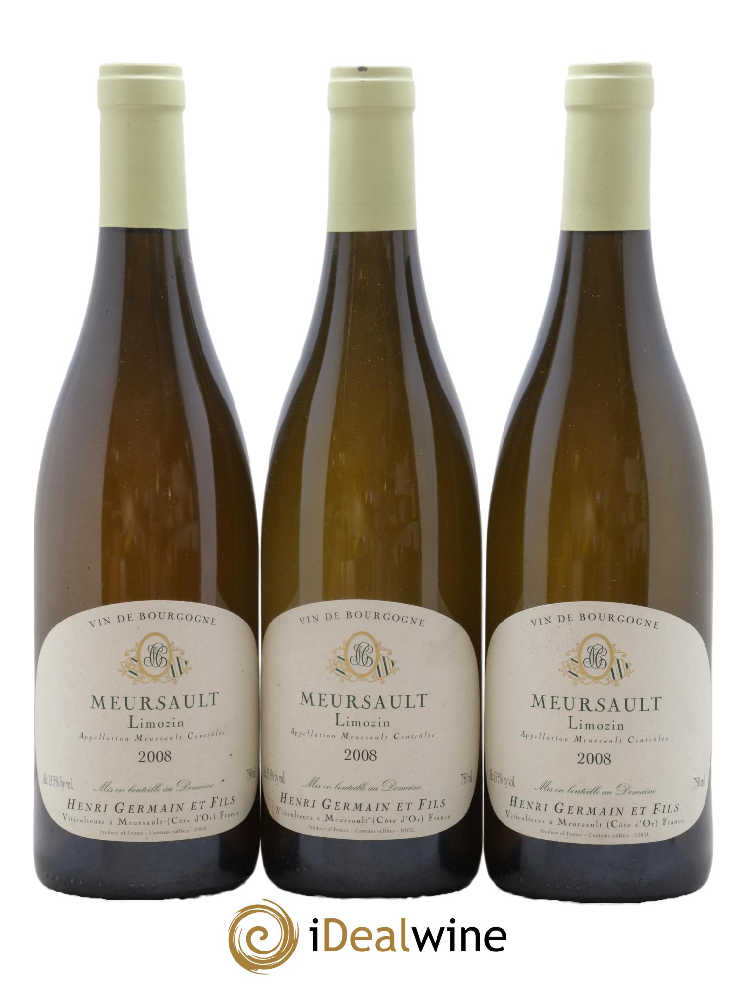 Meursault Limozin Henri Germain 2008 - Lot de 3 bouteilles - 0