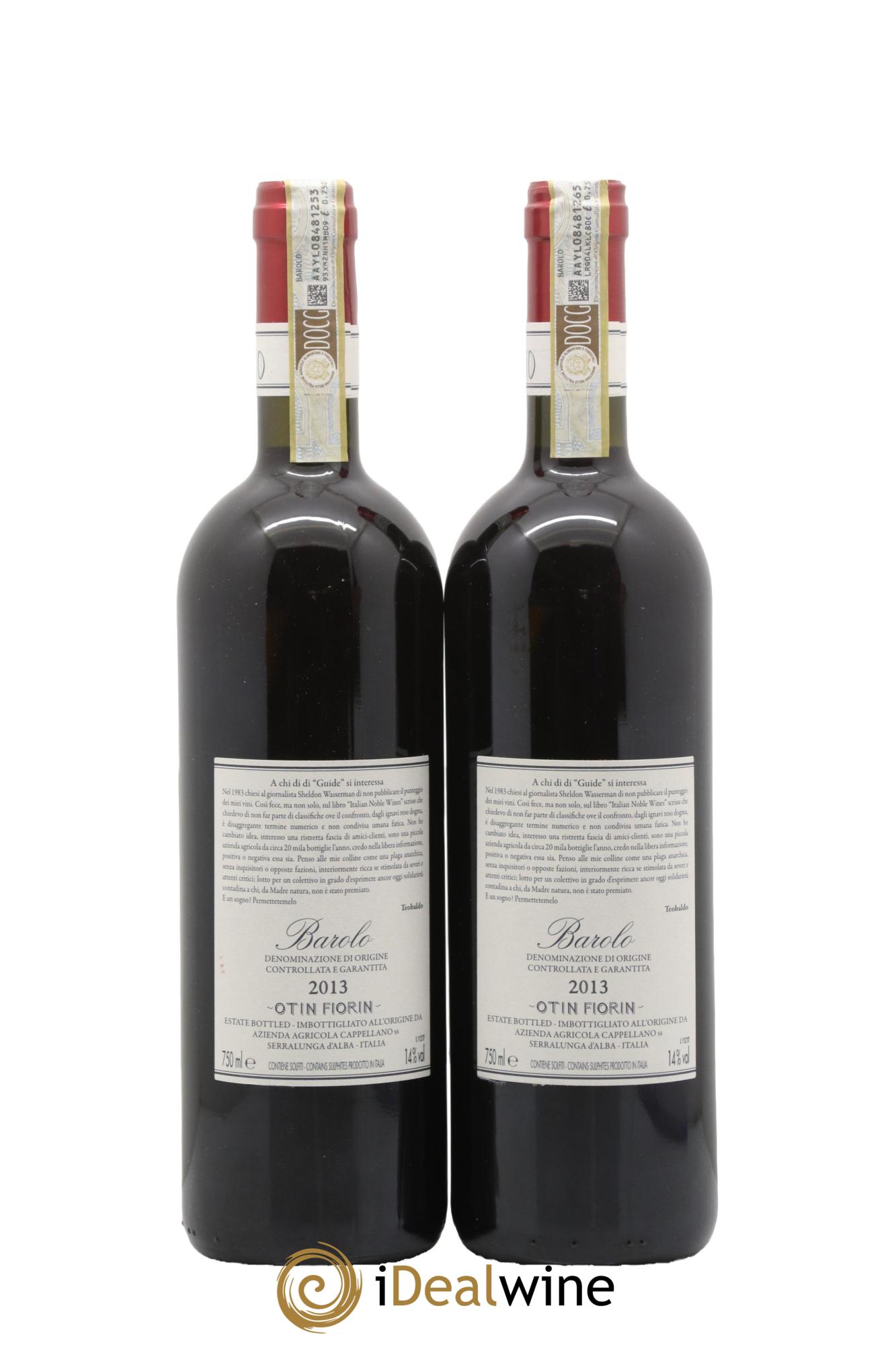 Barolo DOCG Pié Franco Cappellano 2013 - Lot of 2 bottles - 1