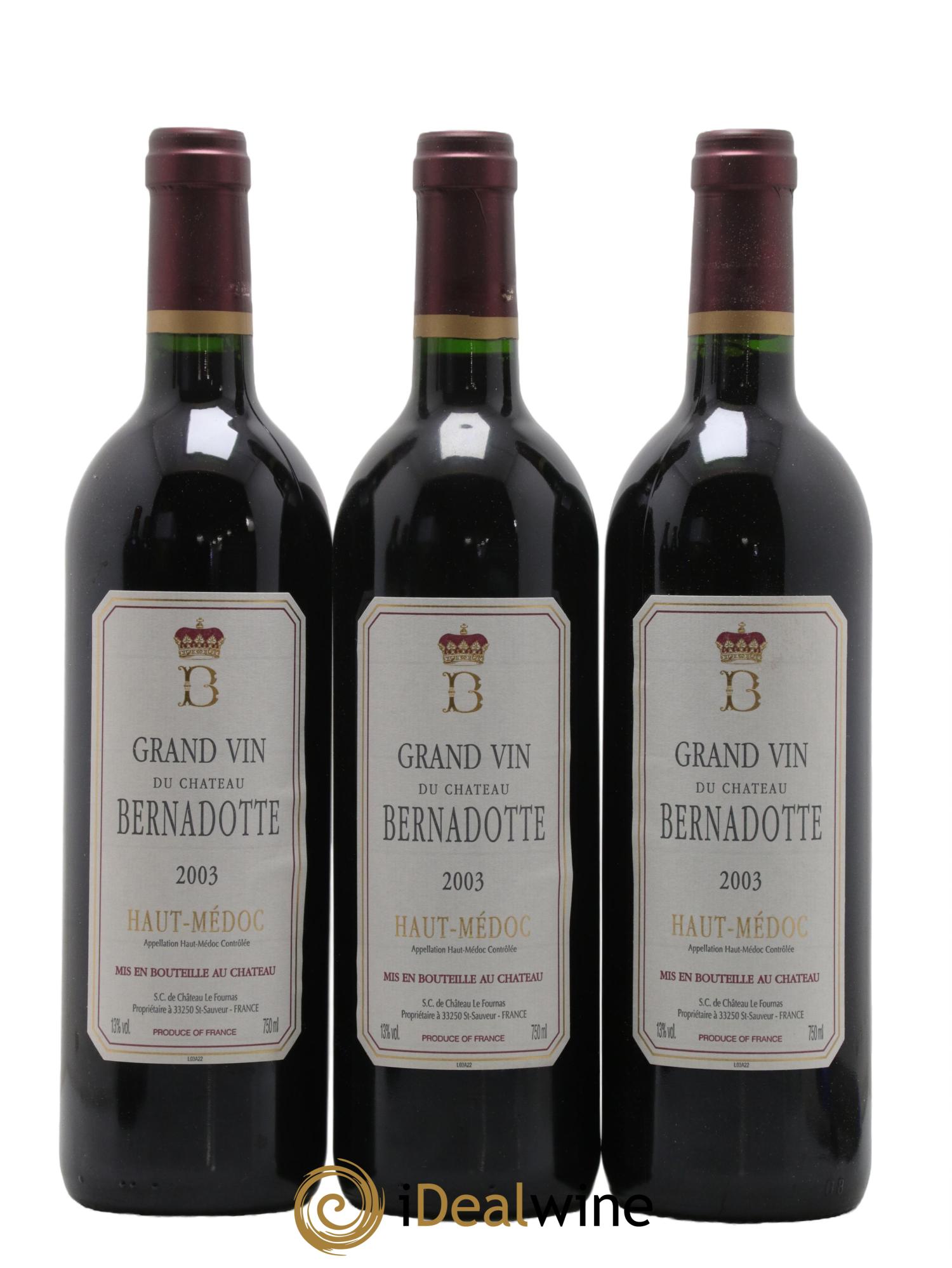 Château Bernadotte 2003 - Posten von 6 Flaschen - 1
