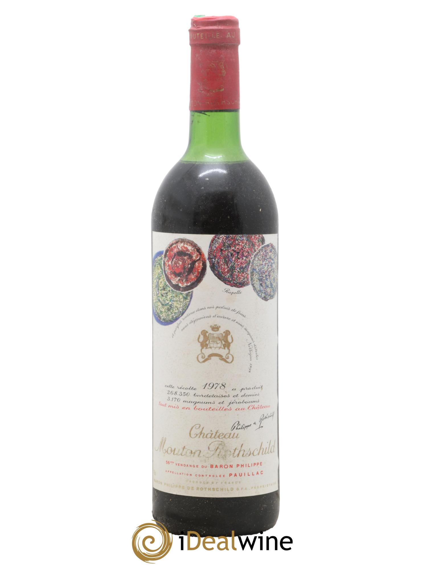 Château Mouton Rothschild 1er Grand Cru Classé 1978 - Lot de 1 bouteille - 0