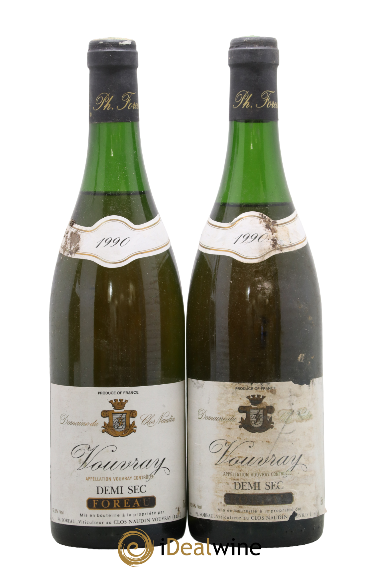 Vouvray Demi-Sec Clos Naudin - Philippe Foreau 1990 - Lot of 2 bottles - 0