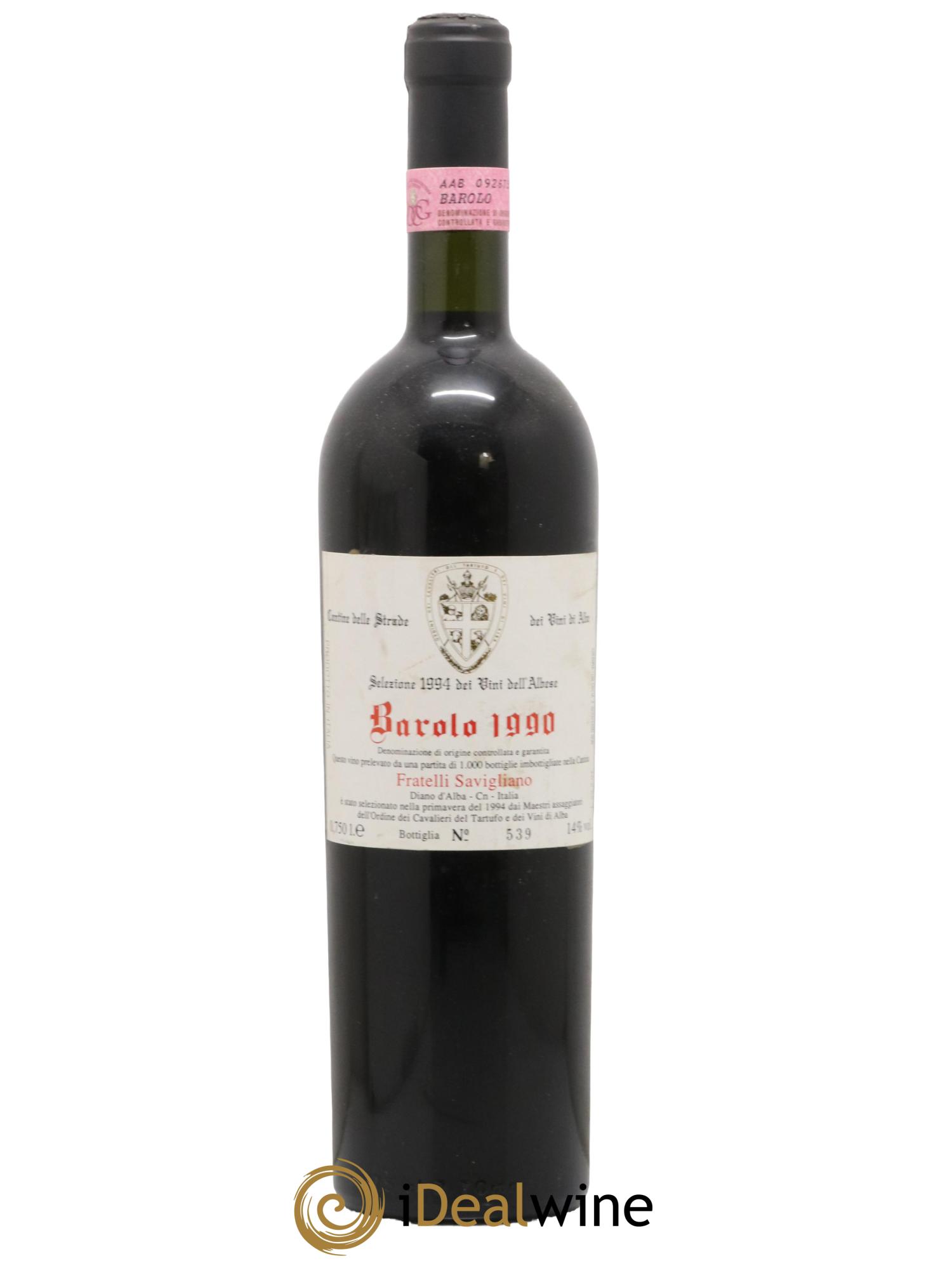 Barolo DOCG Fratelli Savigliano 1990 - Lotto di 1 bottiglia - 0