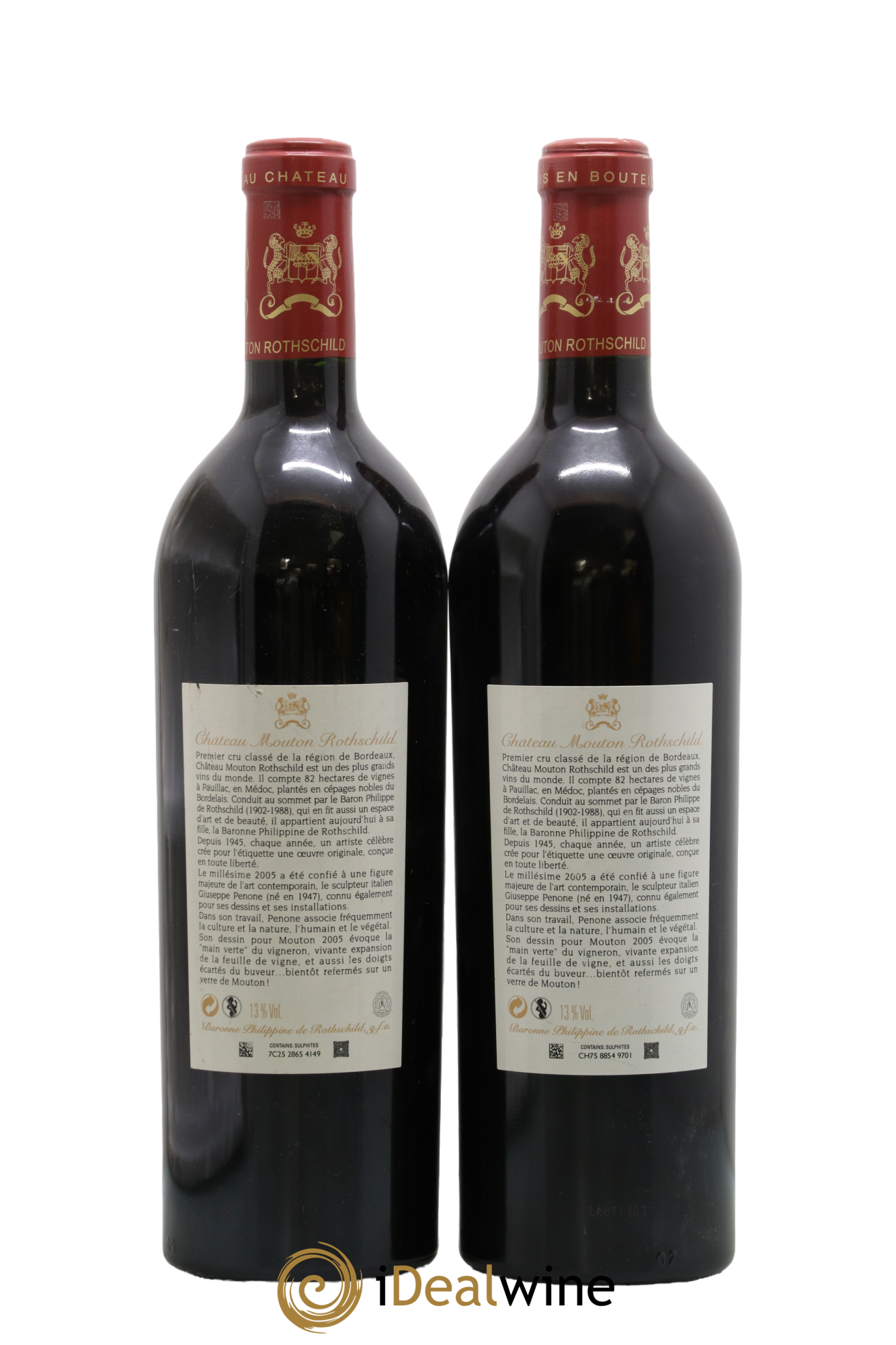 Château Mouton Rothschild 1er Grand Cru Classé 2005 - Lot de 2 bouteilles - 1