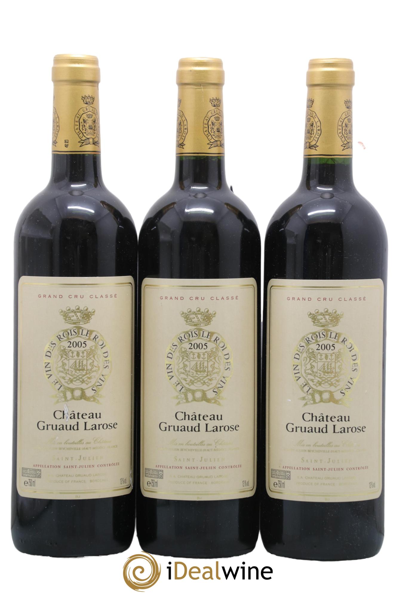 Château Gruaud Larose 2ème Grand Cru Classé 2005 - Lot of 3 bottles - 0