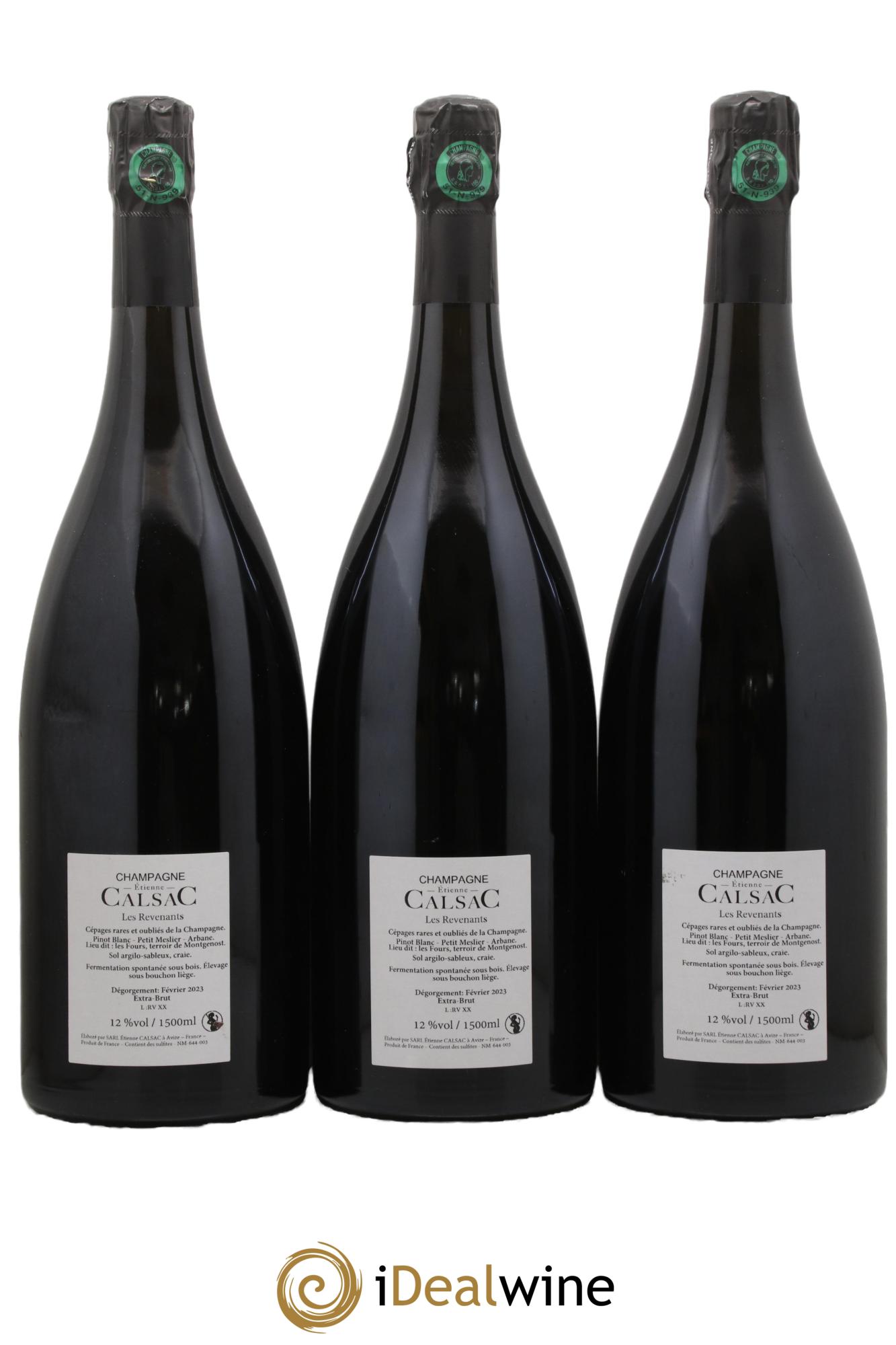 Les Revenants Blanc de Blancs Extra-Brut Etienne Calsac - Lot de 3 magnums - 1