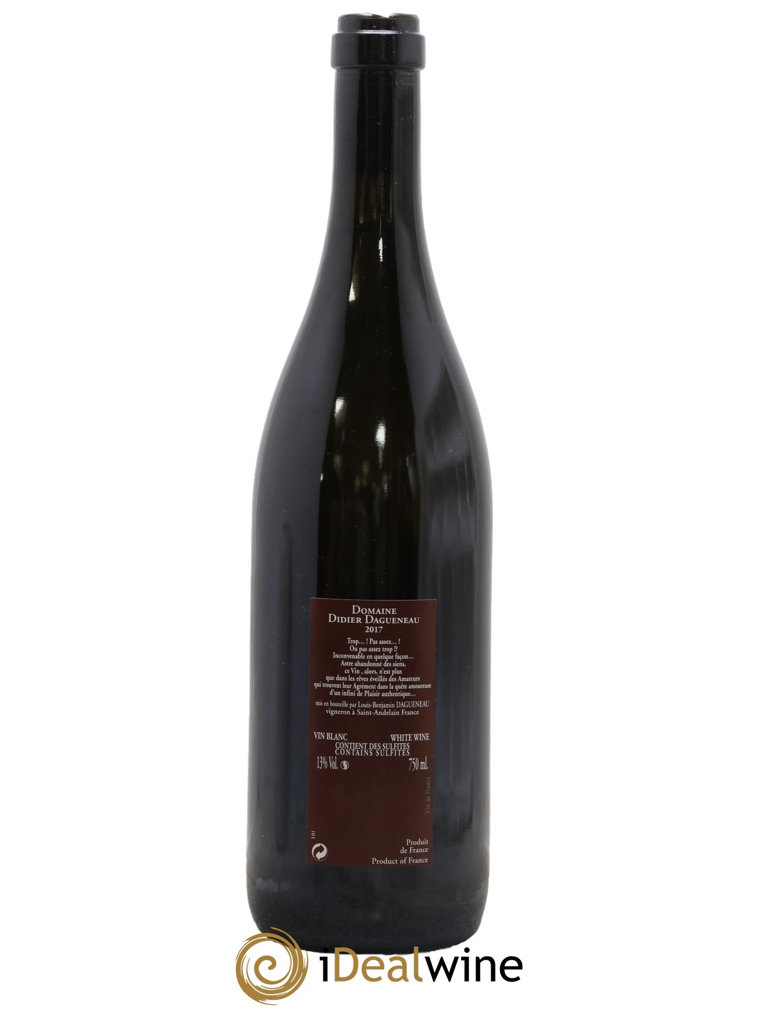 Vin de France (anciennement Pouilly-Fumé) Pur Sang Dagueneau (Domaine Didier - Louis-Benjamin) 2017 - Lot de 1 bouteille - 1