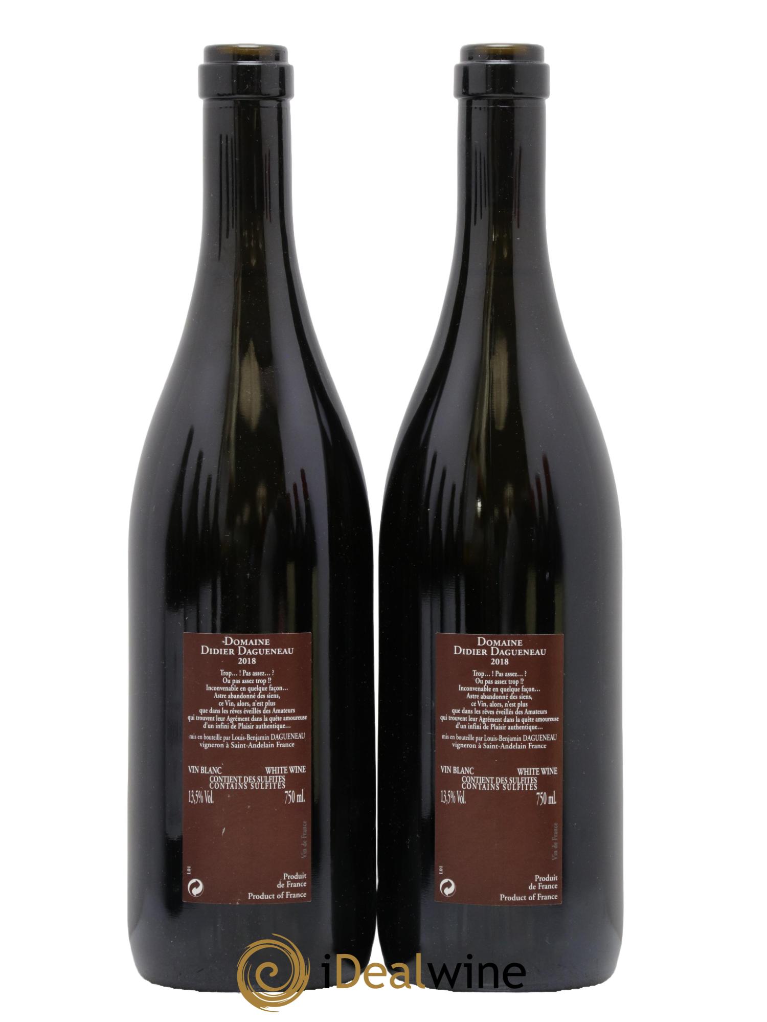 Vin de France (anciennement Pouilly-Fumé) Pur Sang Dagueneau (Domaine Didier - Louis-Benjamin) 2018 - Lotto di 2 bottiglie - 1