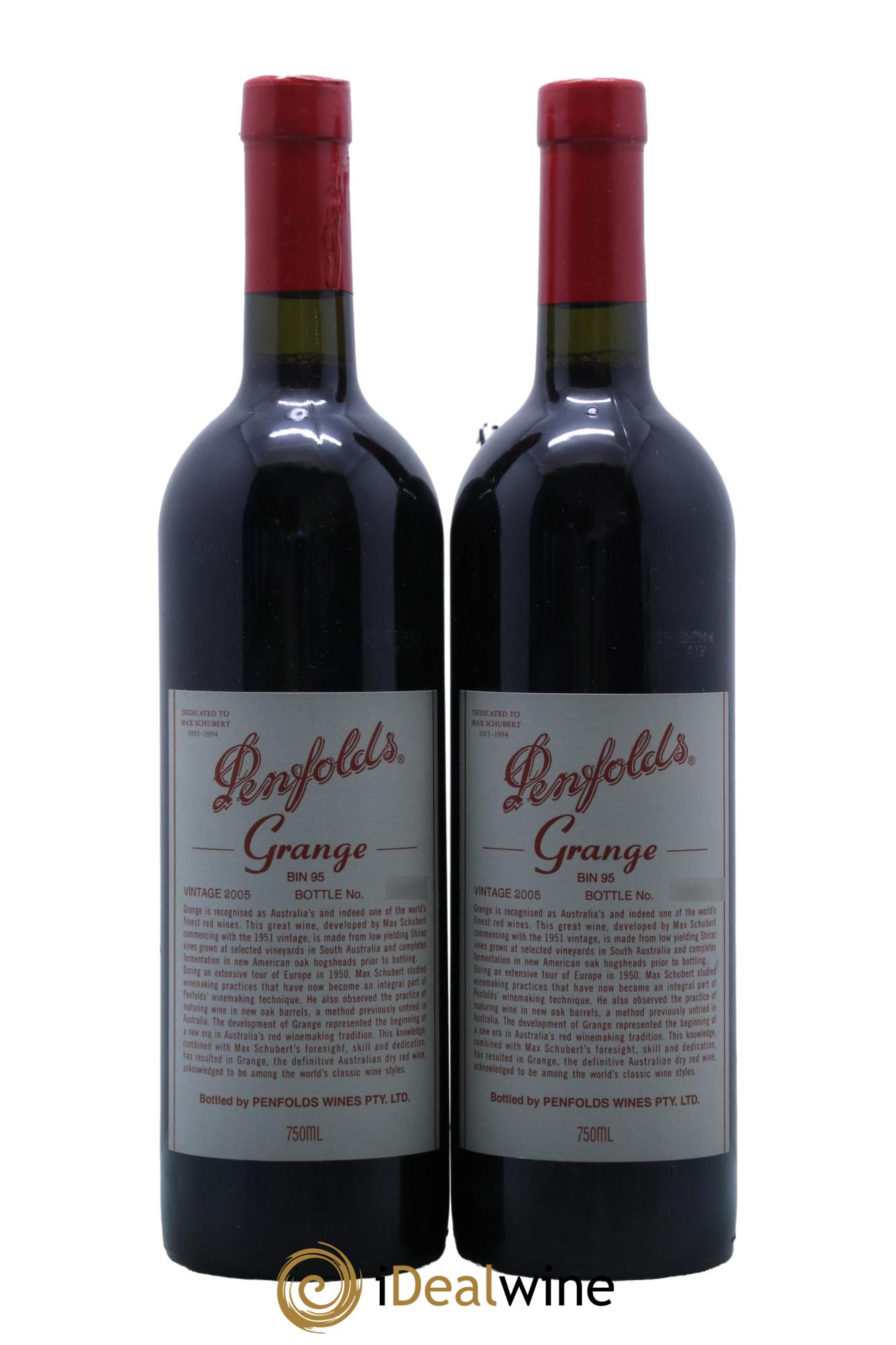 South Australia Penfolds Wines Grange 2005 - Lot de 2 bouteilles - 0