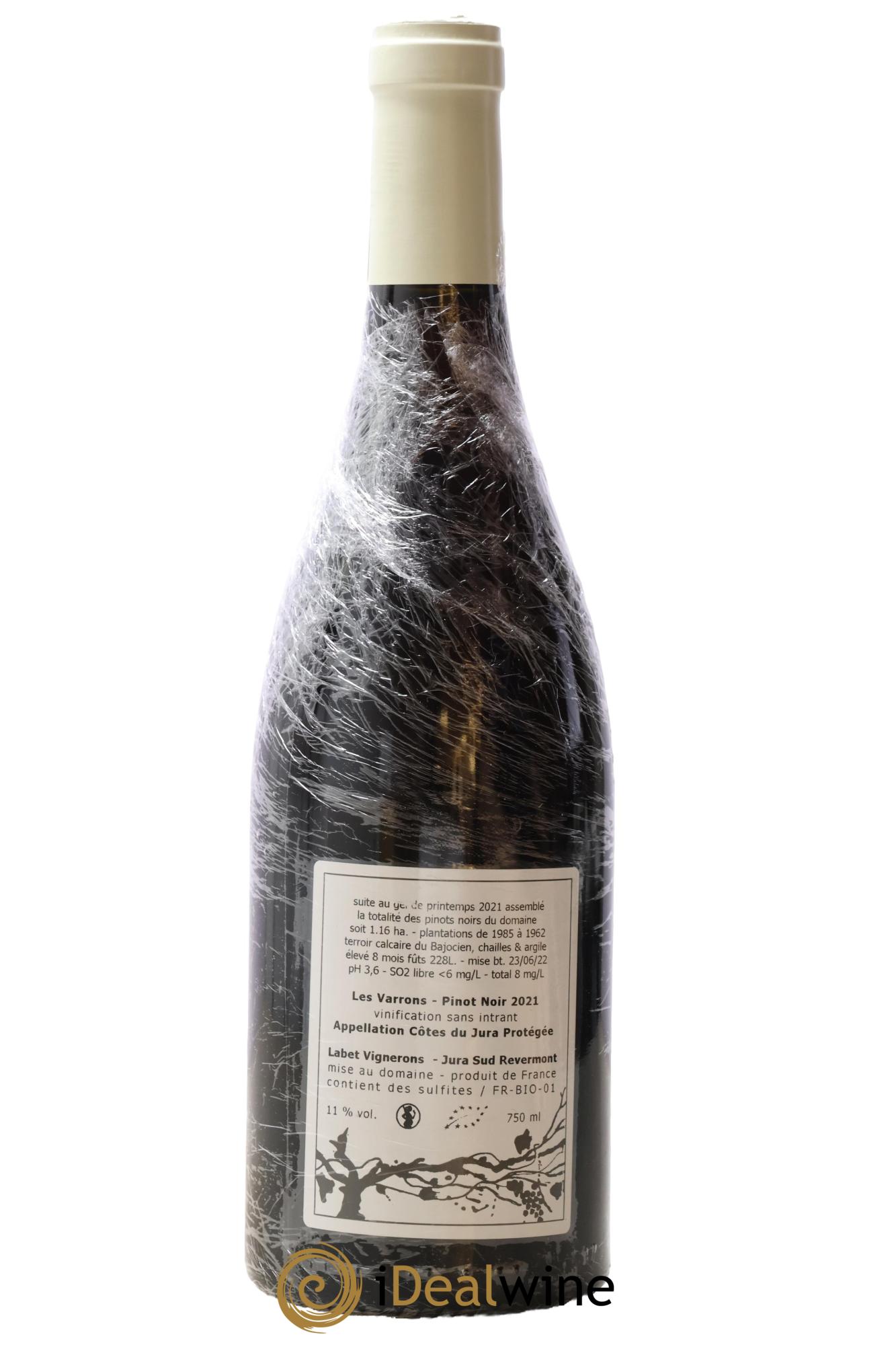 Côtes du Jura Pinot Noir Les Varrons Romain - Julien - Charline Labet 2021 - Lot de 1 bouteille - 1