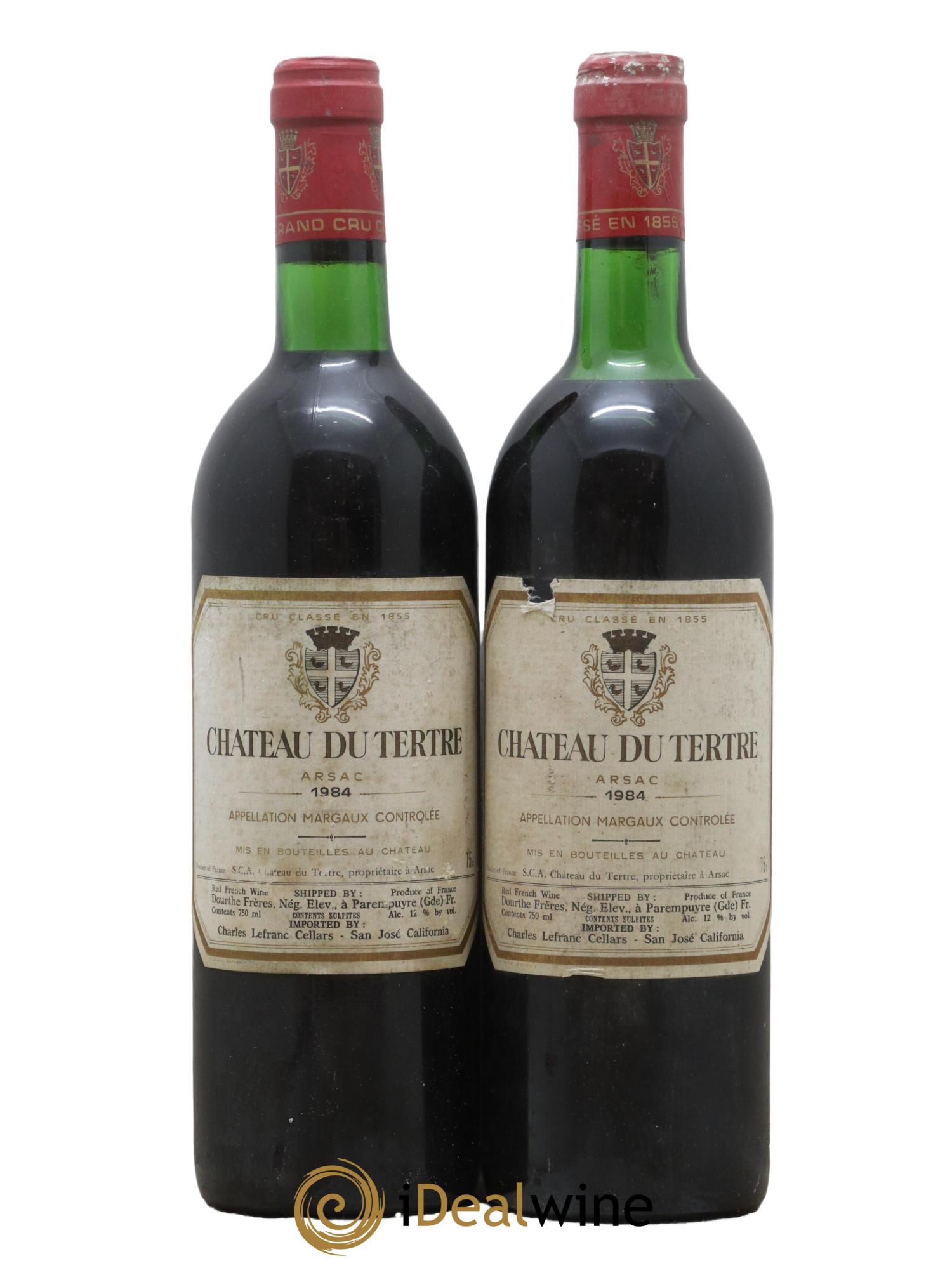 Château du Tertre 5ème Grand Cru Classé 1984 - Lot de 2 bouteilles - 0