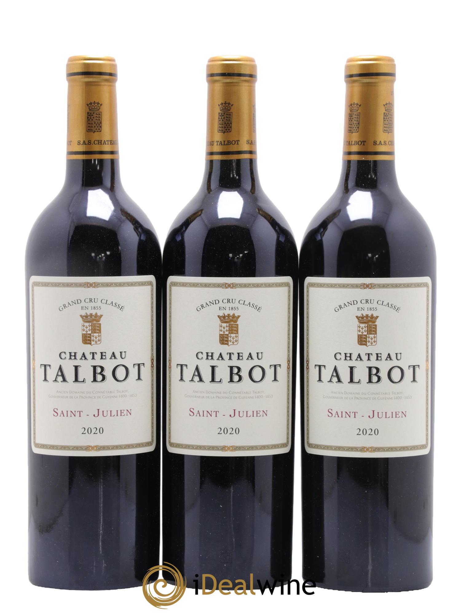 Château Talbot 4ème Grand Cru Classé 2020 - Lot de 12 bouteilles - 1