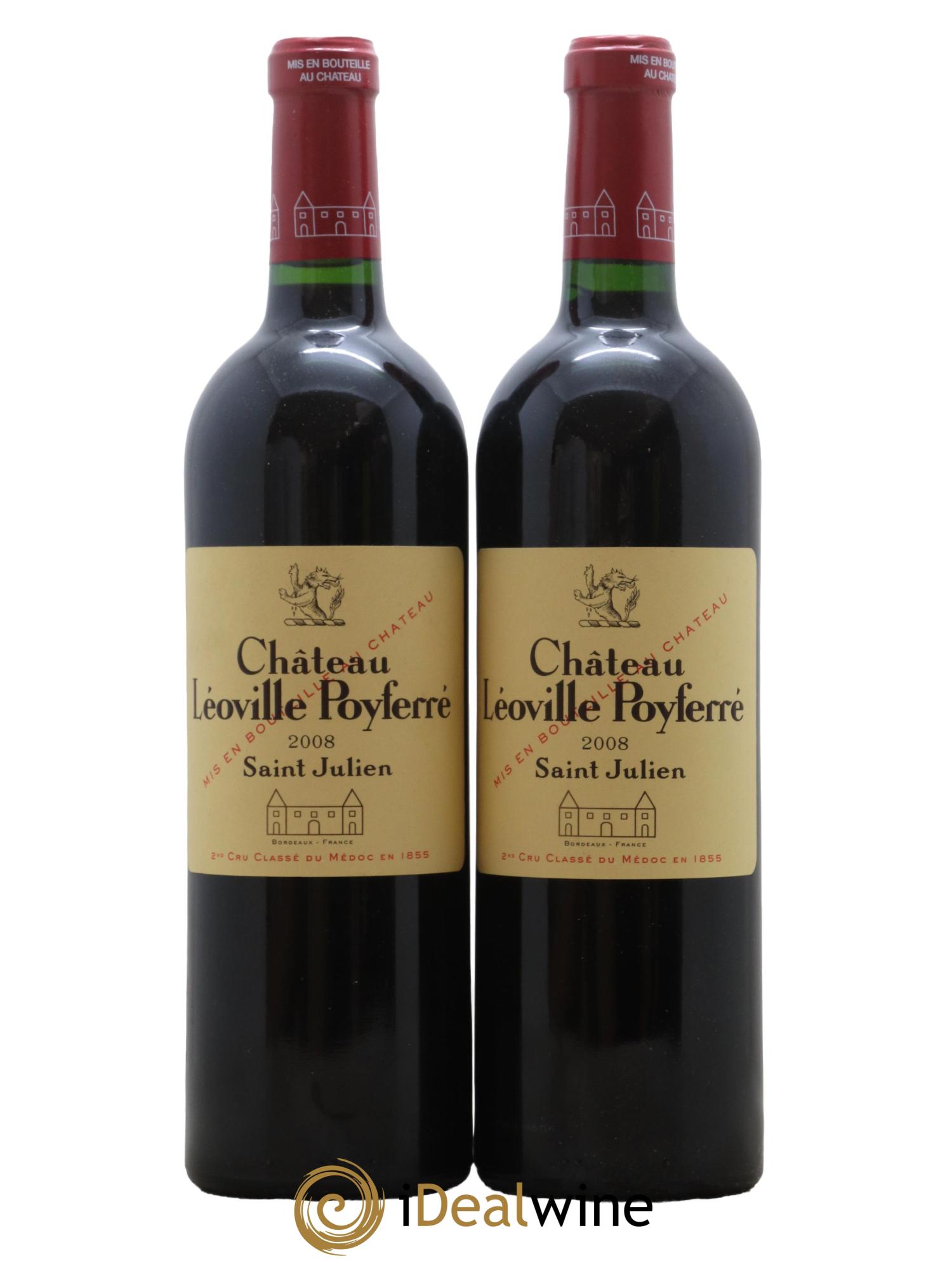 Château Léoville Poyferré 2ème Grand Cru Classé 2008 - Lot de 2 bouteilles - 0
