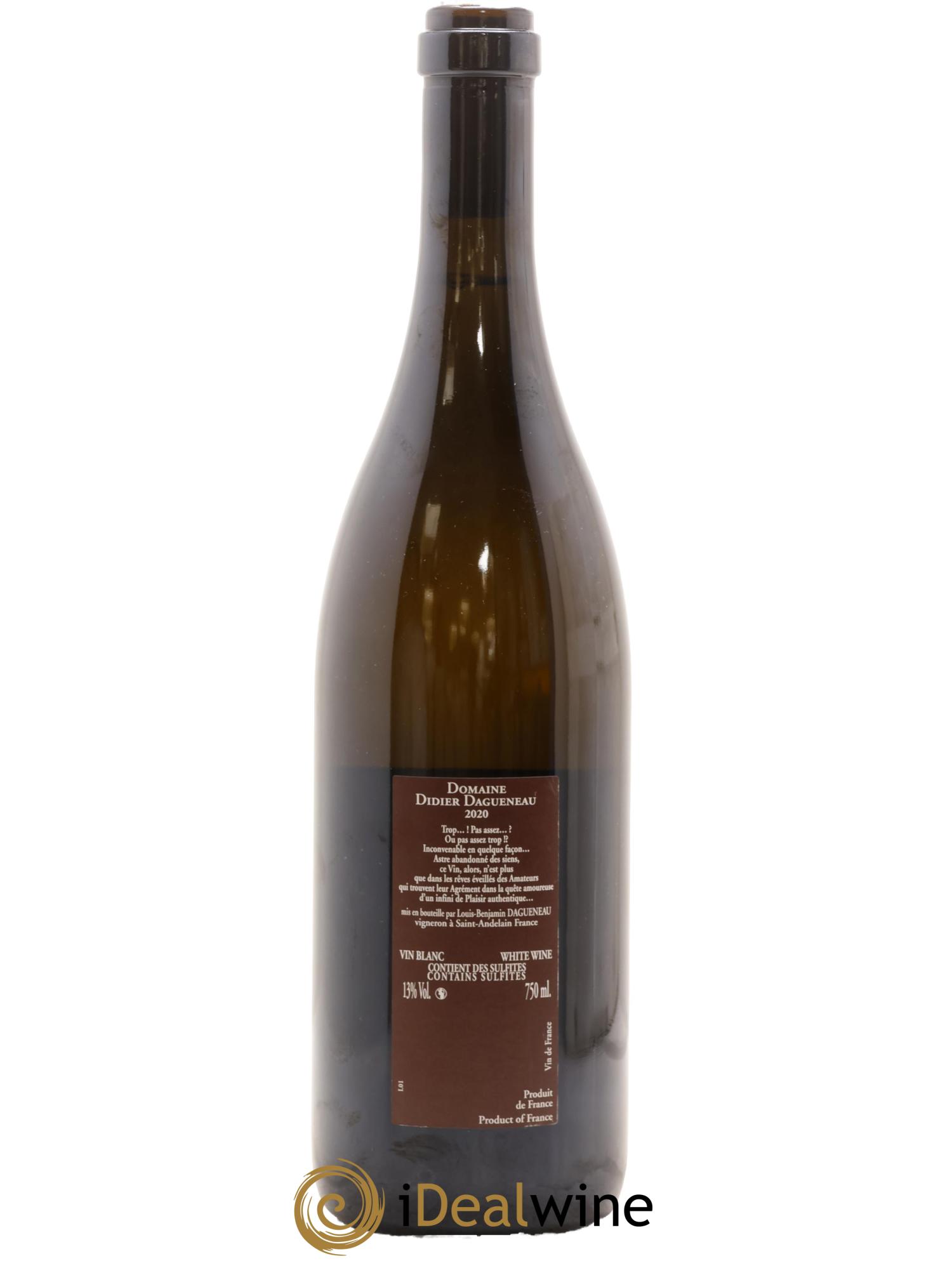 Vin de France (anciennement Pouilly-Fumé) Pur Sang Dagueneau (Domaine Didier - Louis-Benjamin) 2020 - Lot de 1 bouteille - 1