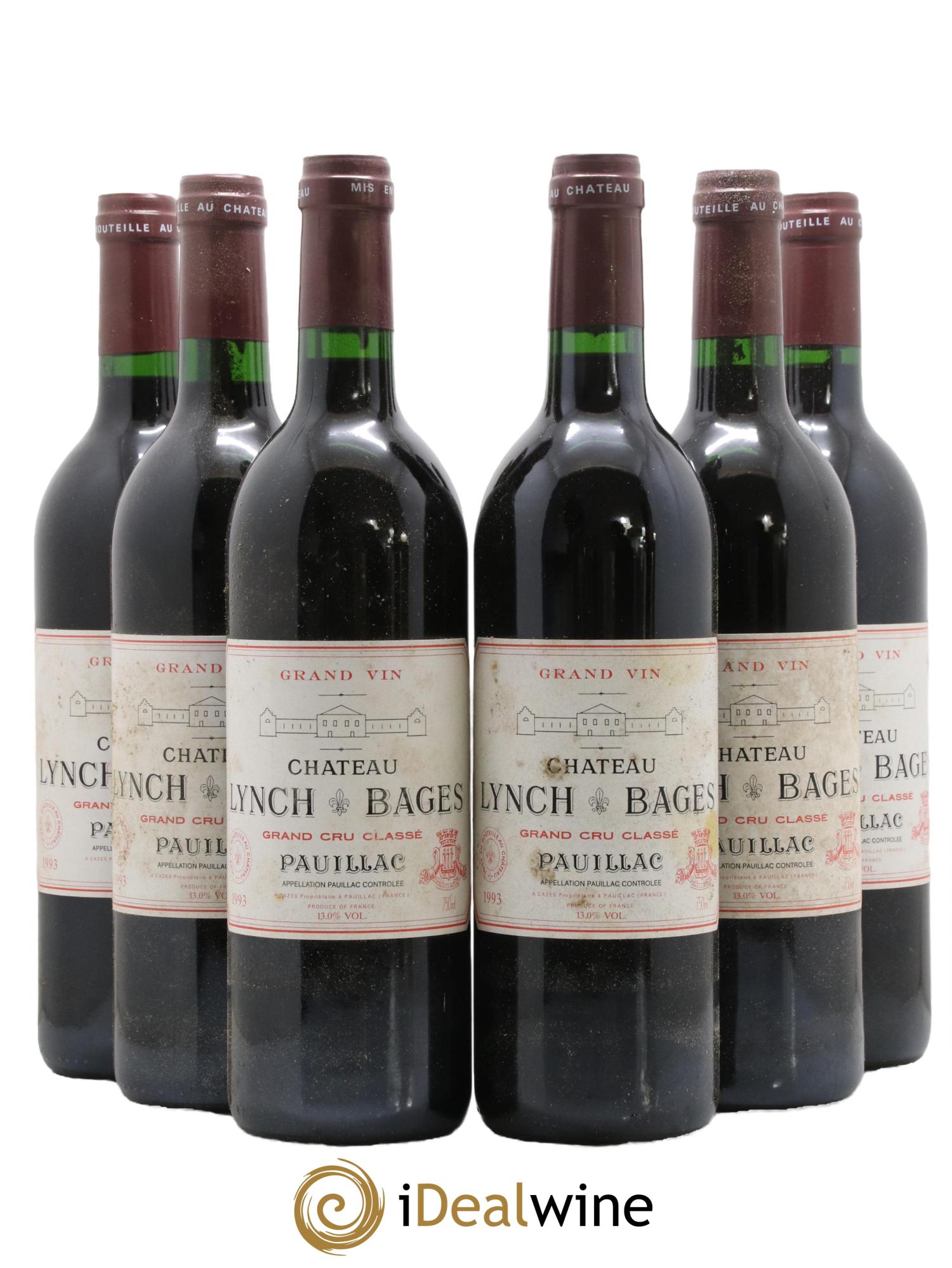 Château Lynch Bages 5ème Grand Cru Classé 1993 - Lot de 6 bouteilles - 0