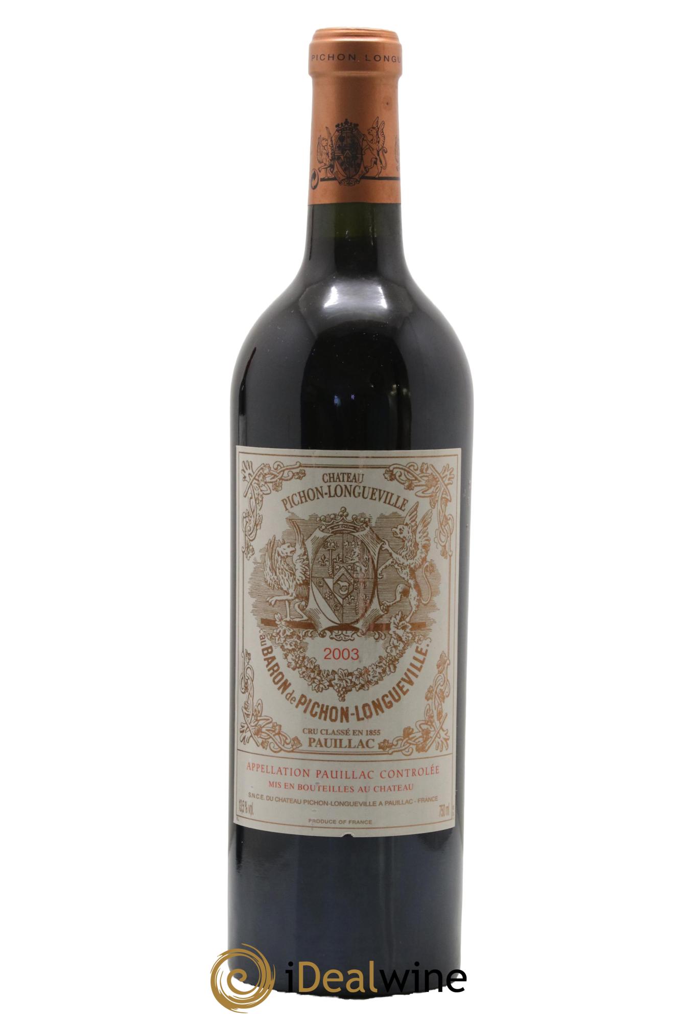 Pichon Longueville Baron 2ème Grand Cru Classé 2003 - Lot of 1 bottle - 0