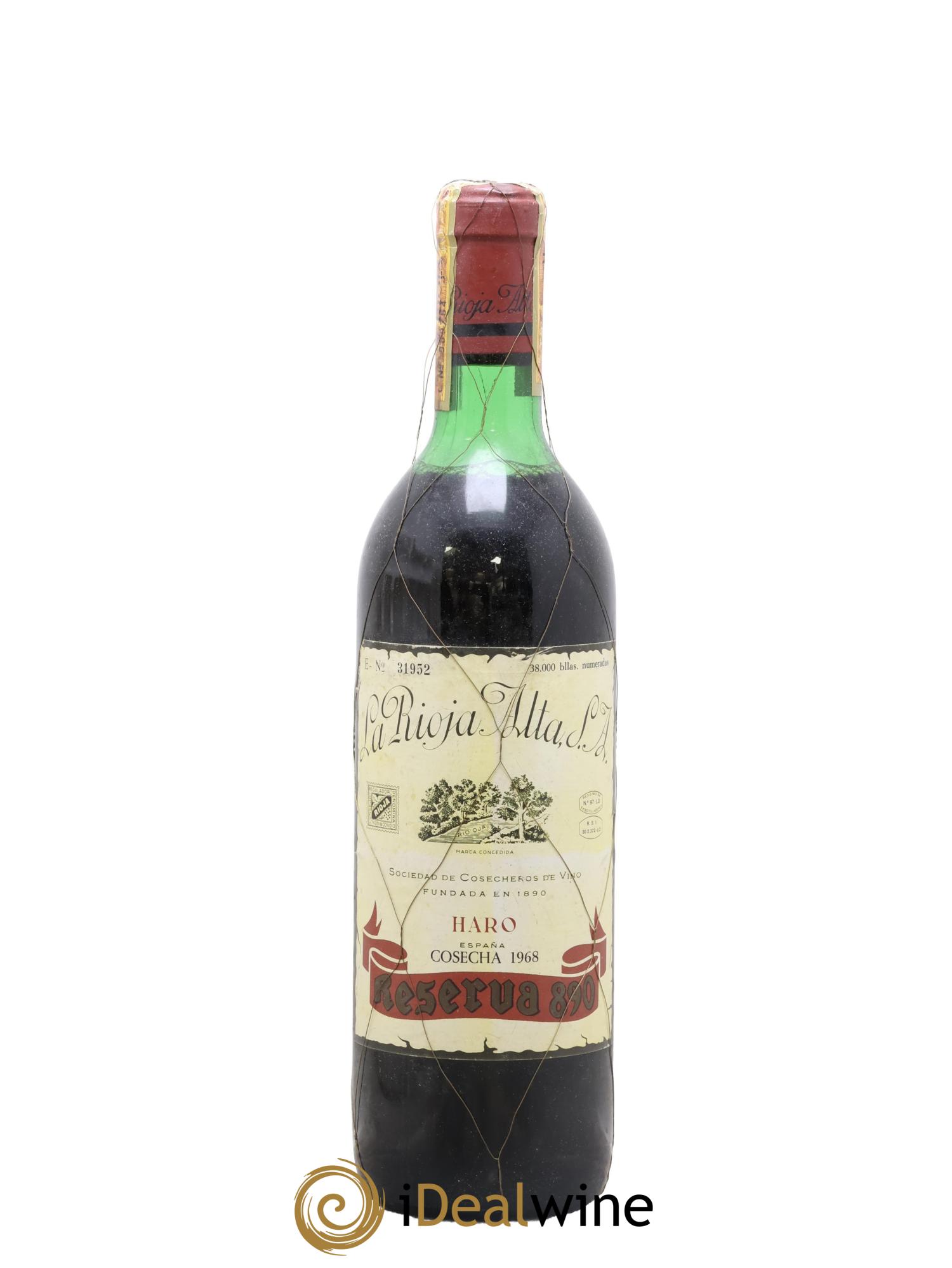Rioja DOCa Gran Reserva 890 La Rioja Alta 1968 - Lot de 1 bouteille - 0