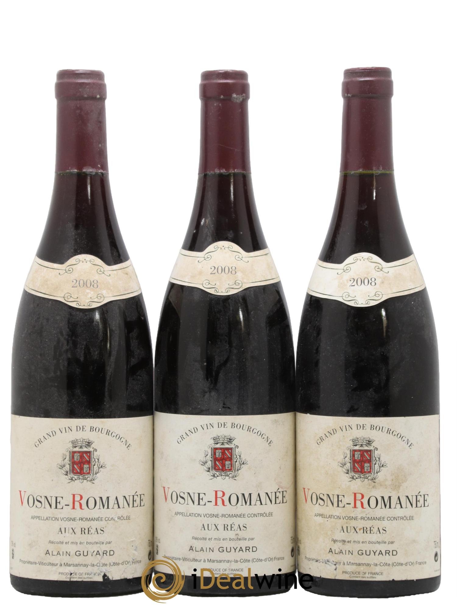 Vosne-Romanée Aux Réas Alain Guyard 2008 - Lot de 3 bouteilles - 0