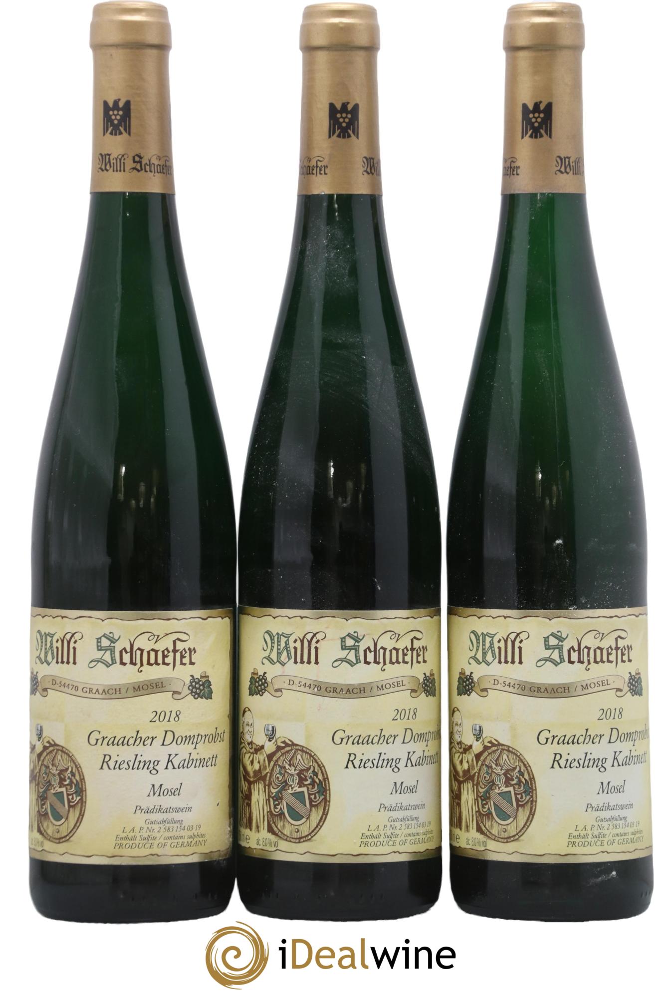 Riesling Willi Schaefer Graacher Domprobst Kabinett 2018 - Lot of 3 bottles - 0