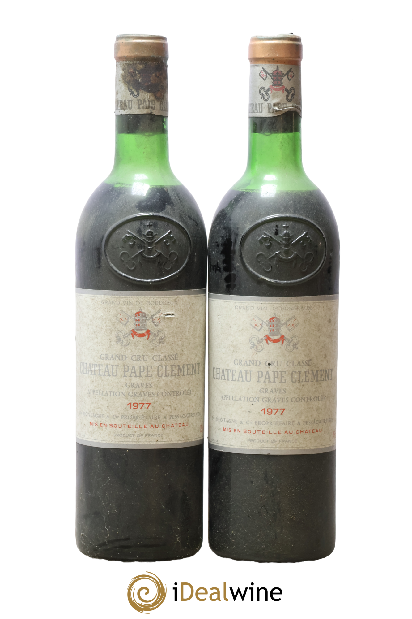 Château Pape Clément Cru Classé de Graves 1977 - Lotto di 2 bottiglie - 0
