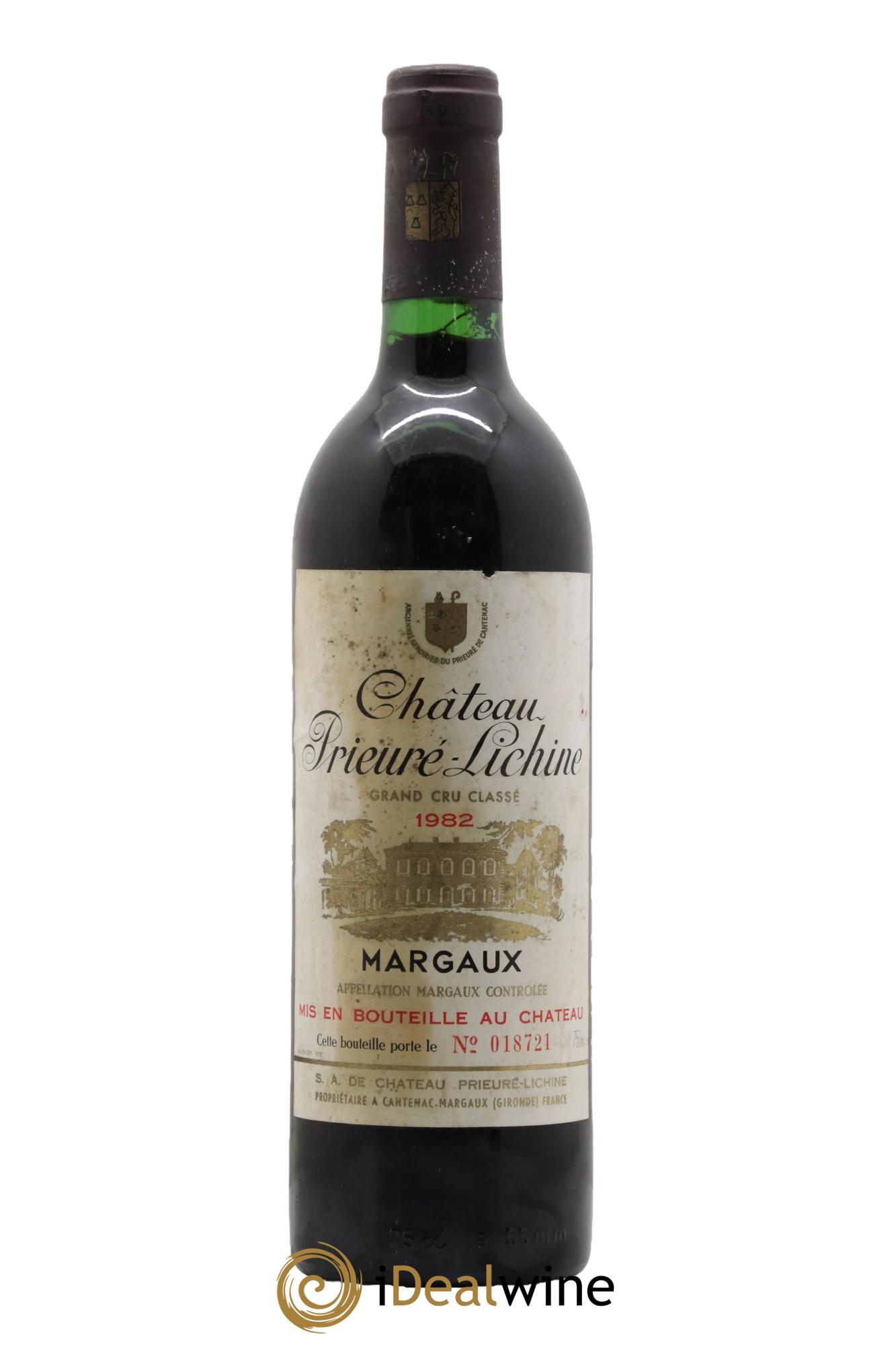 Château Prieuré Lichine 4ème Grand Cru Classé 1982 - Lot de 1 bouteille - 0