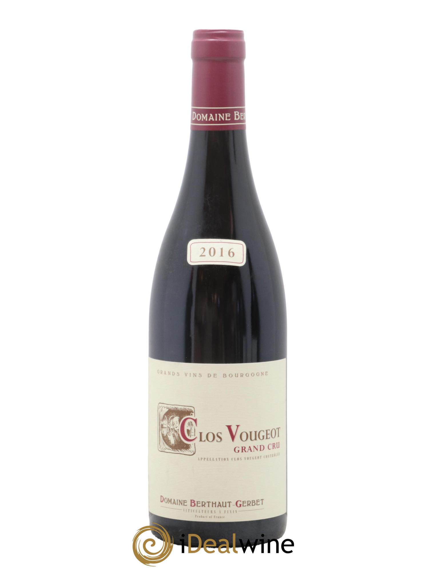 Clos de Vougeot Berthaut Gerbet (Domaine) 2016 - Lot de 1 bouteille - 0