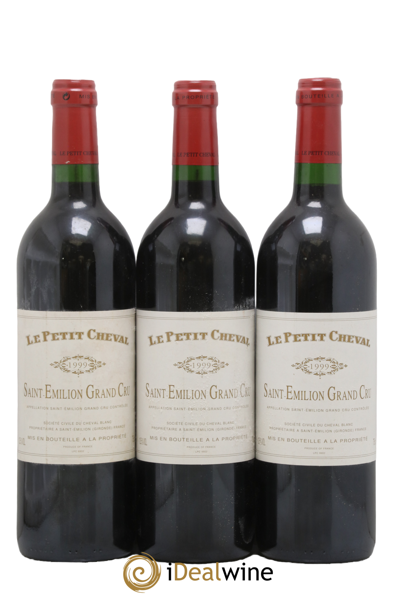 Le Petit Cheval Second Vin 1999 - Lot of 3 bottles - 0