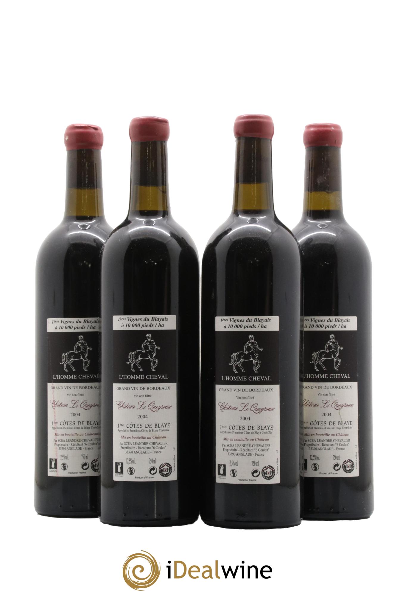 Premières-Côtes-de-Blaye (Blaye-Côtes-de-Bordeaux) Château Le Queyroux Le Joyau 2004 - Lot de 4 bouteilles - 1