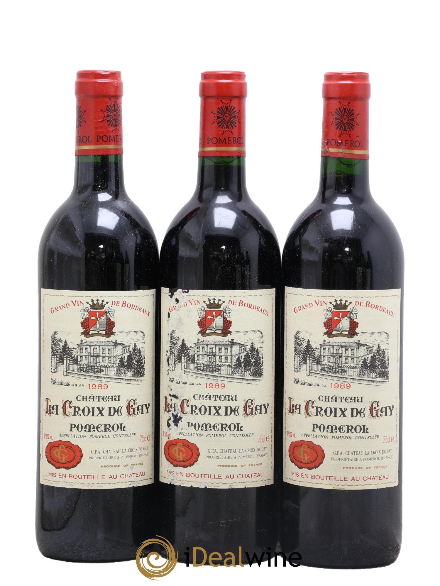 Château la Croix de Gay 1989 - Lot de 3 bouteilles - 0