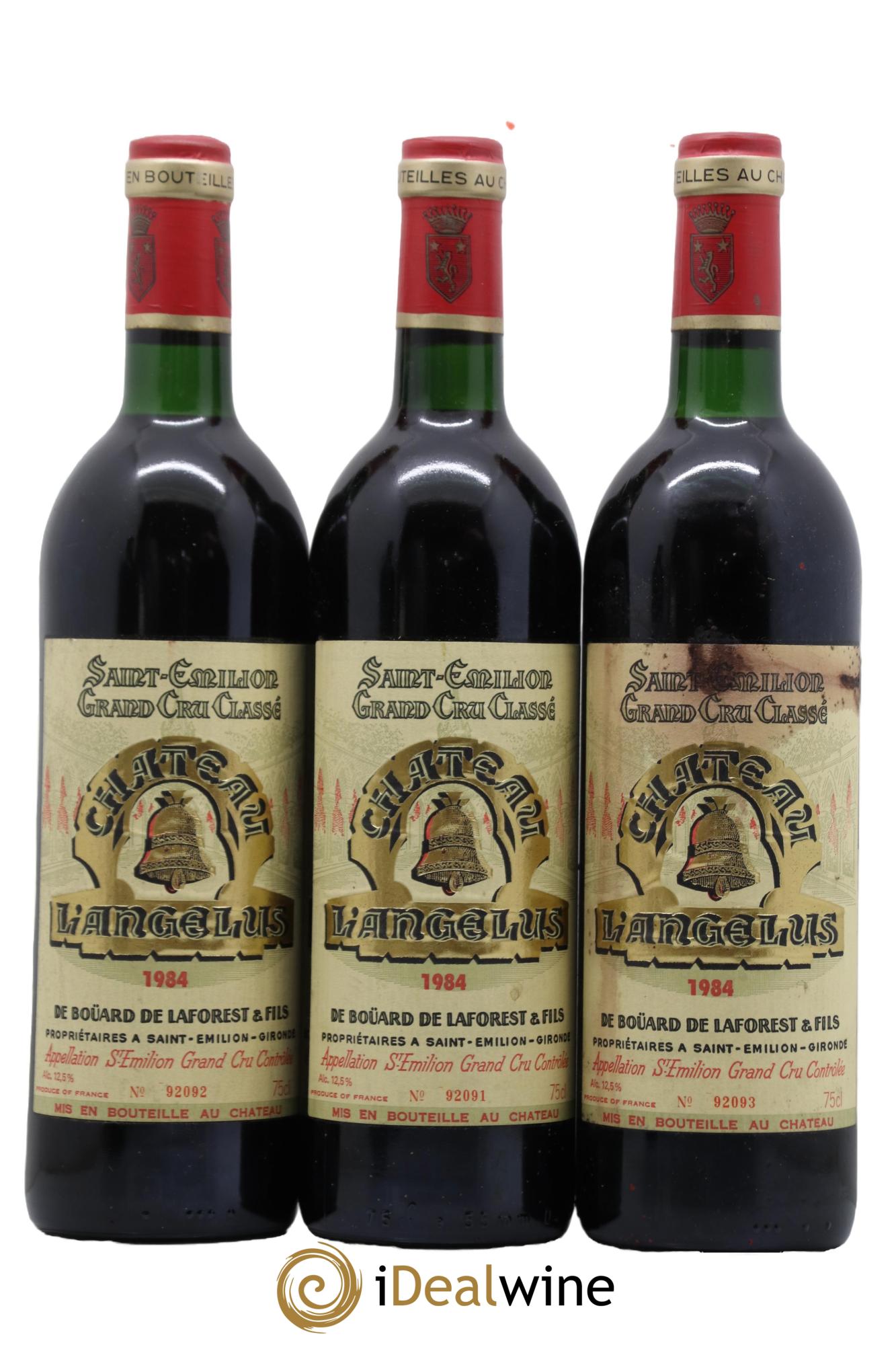 Château Angélus 1er Grand Cru Classé A 1984 - Lot de 3 bouteilles - 0