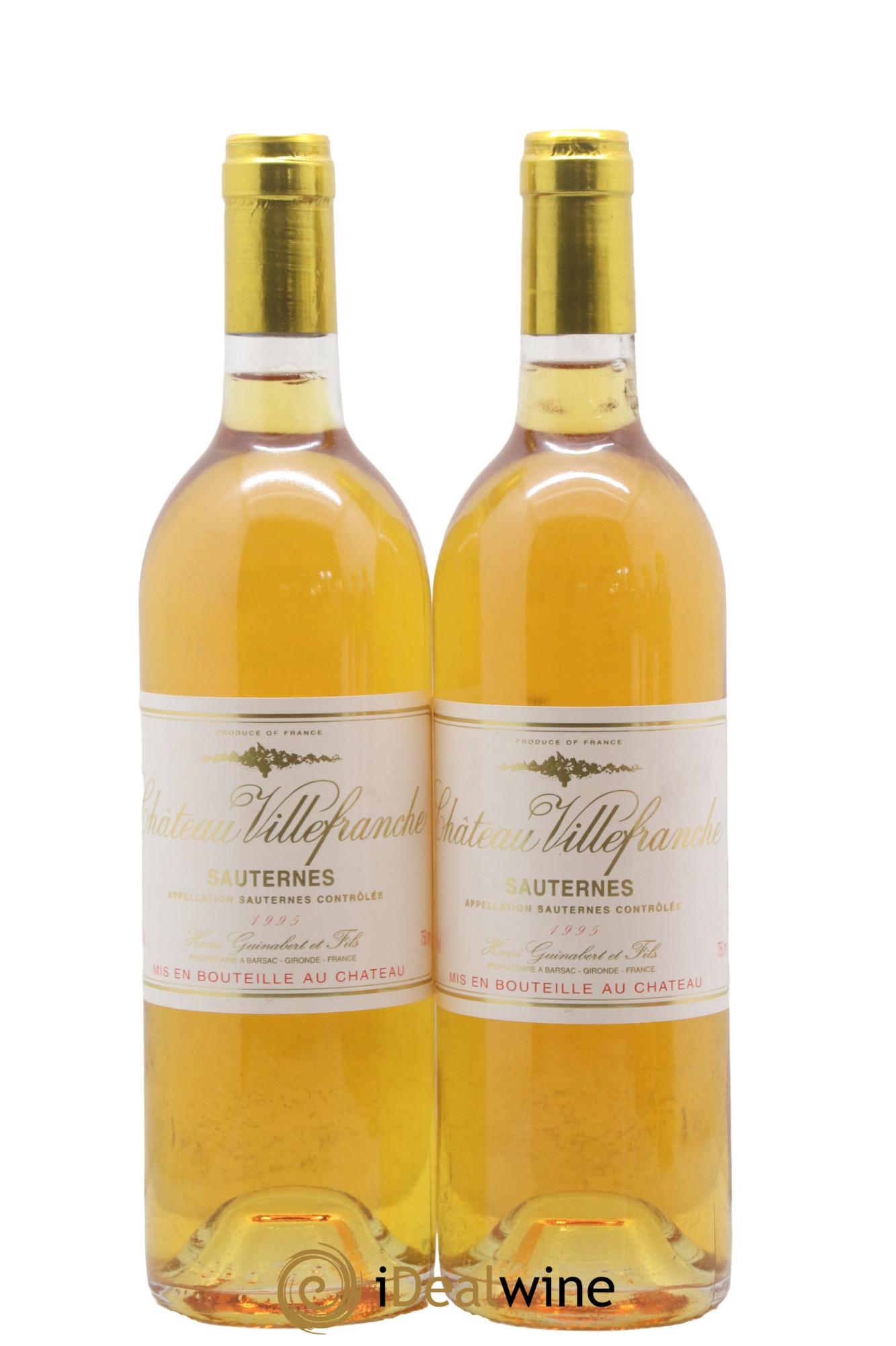 Sauternes Château Villefranche 1995 - Posten von 2 Flaschen - 0