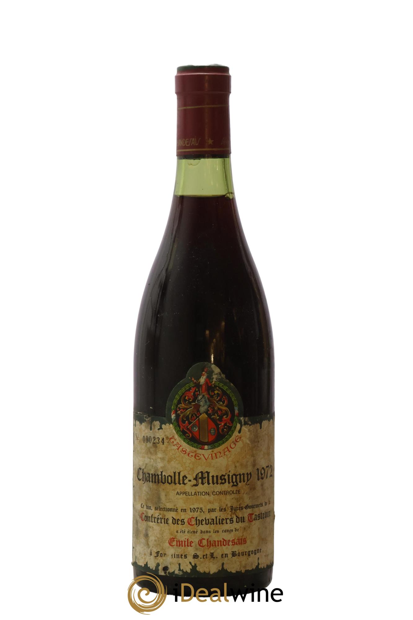 Chambolle-Musigny Emile Chandesais Tastevinage 1972 - Lot de 1 bouteille - 0