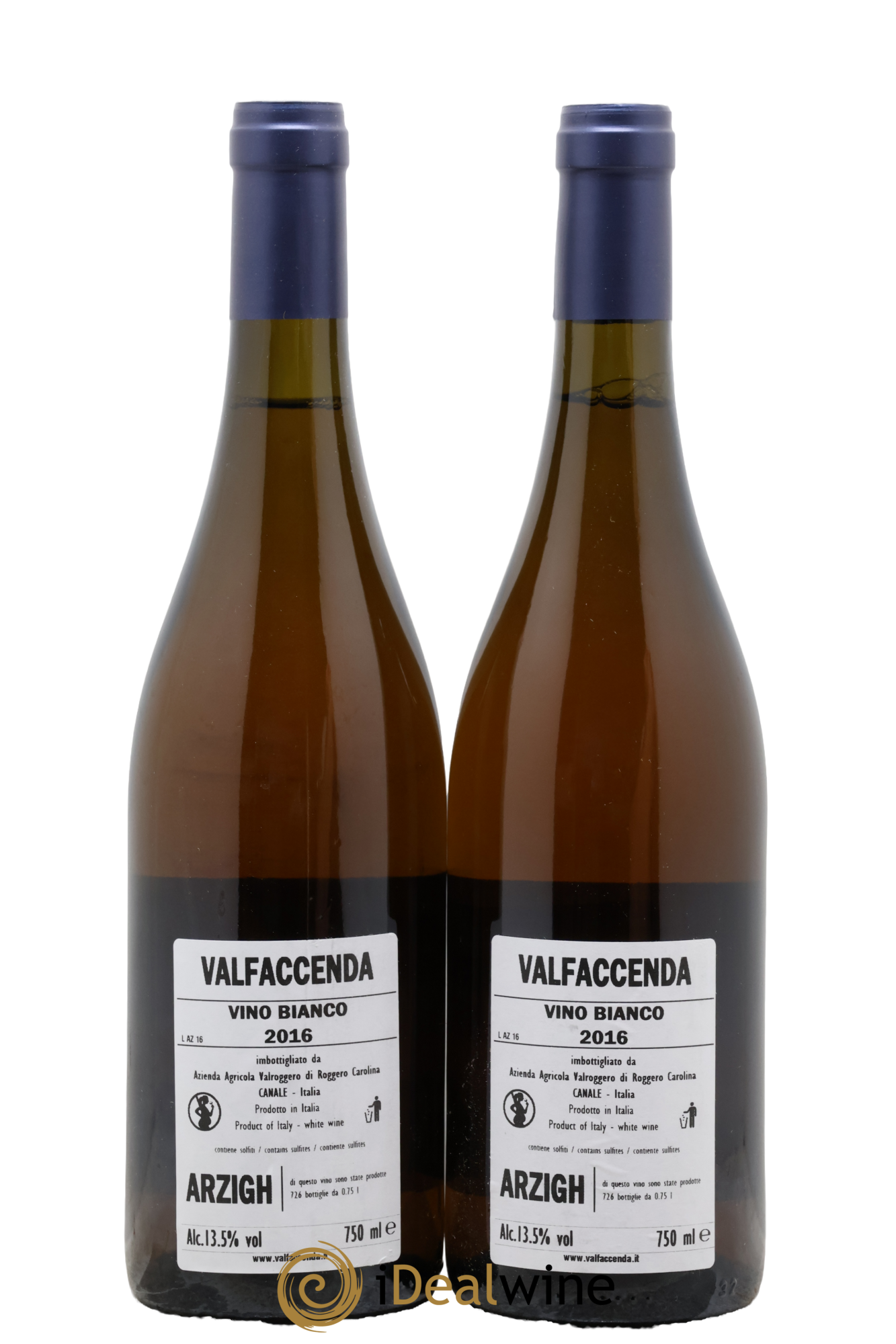 Italie Arzigh Bianco DOCG Valfaccenda Valroggero di Roggero Carolina 2016 - Lot of 2 bottles - 1