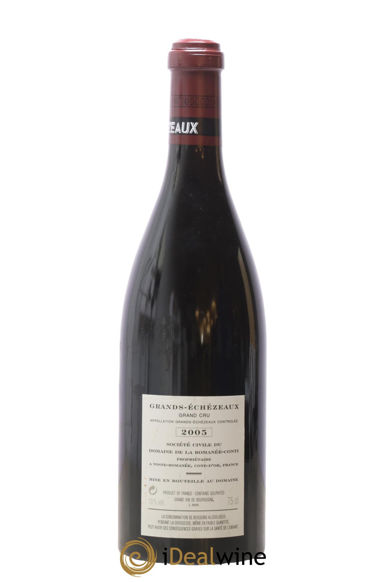 Grands-Echezeaux Grand Cru Domaine de la Romanée-Conti 2005 - Lot of 1 bottle - 1
