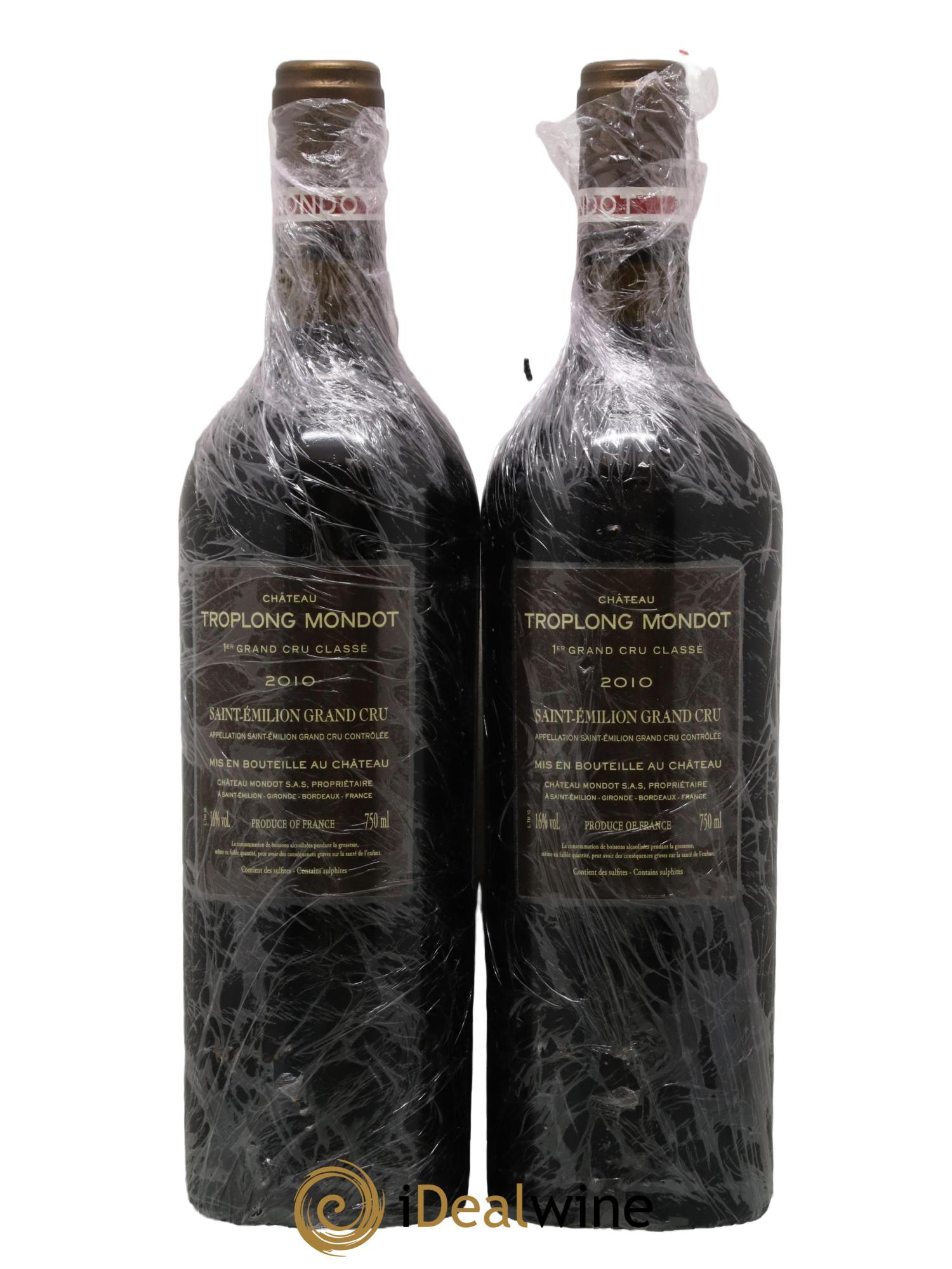 Château Troplong Mondot 1er Grand Cru Classé B 2010 - Lot de 2 bouteilles - 1