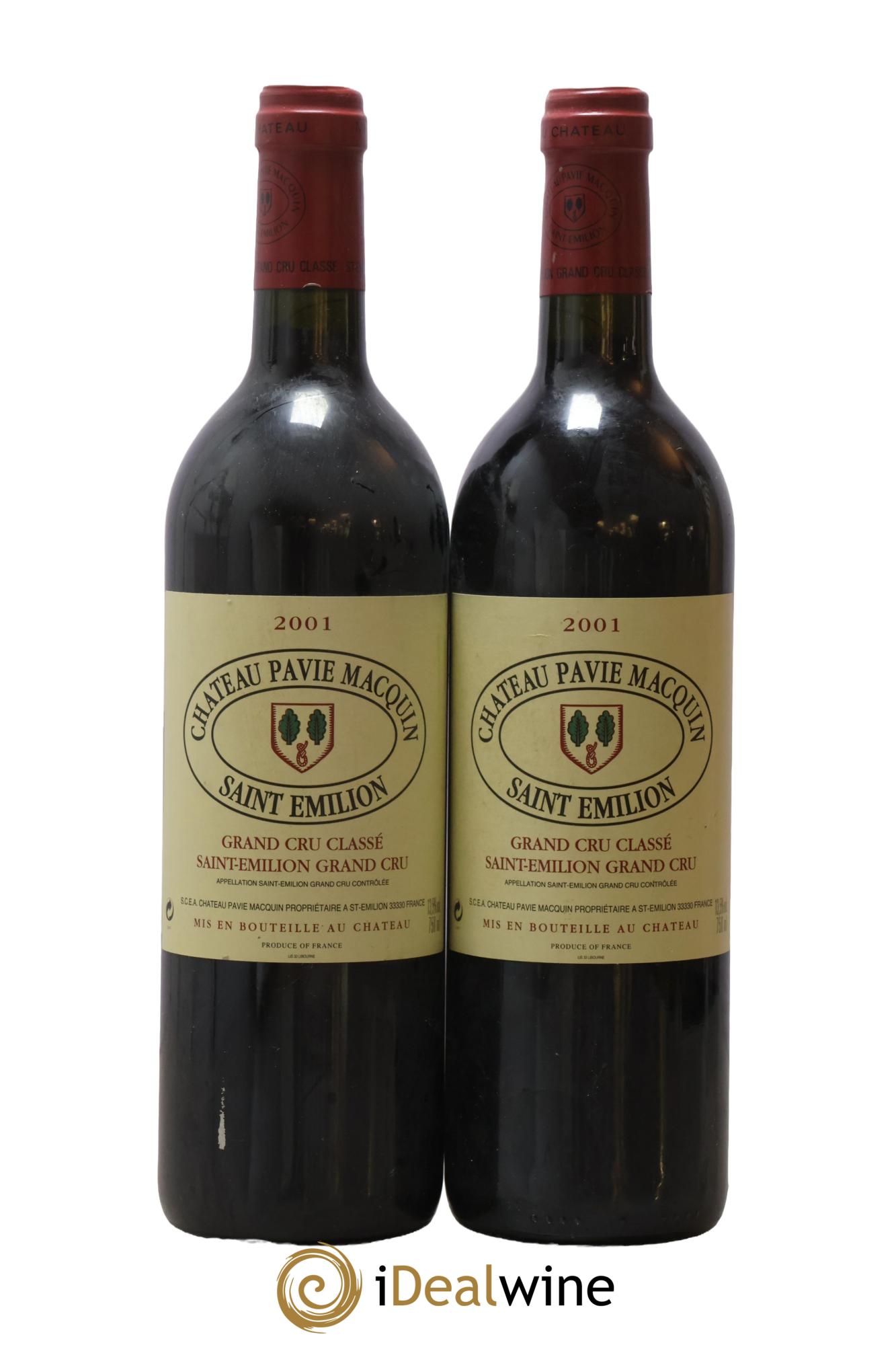 Château Pavie Macquin 1er Grand Cru Classé B 2001 - Lot de 2 bouteilles - 0