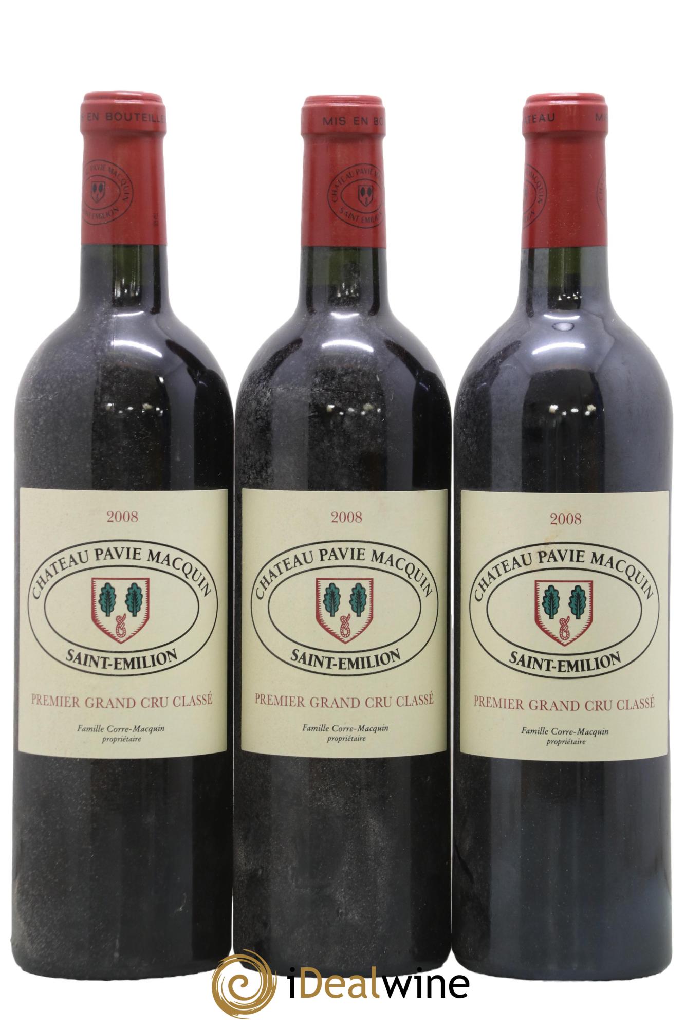 Château Pavie Macquin 1er Grand Cru Classé B 2008 - Lot de 3 bouteilles - 0