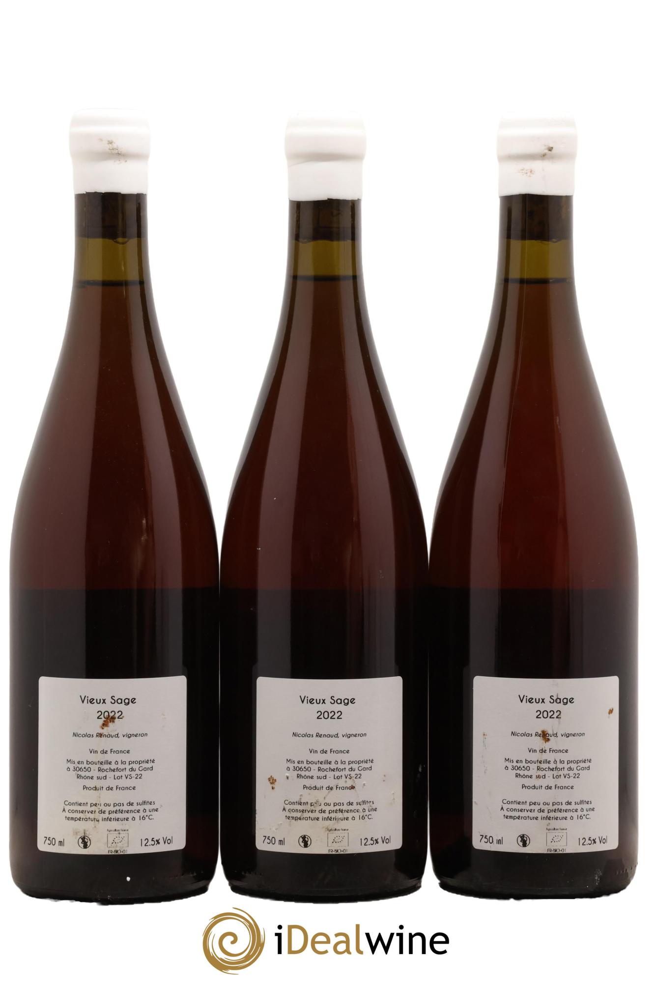 Vin de France Vieux Sage Clos des Grillons 2022 - Lot of 3 bottles - 1