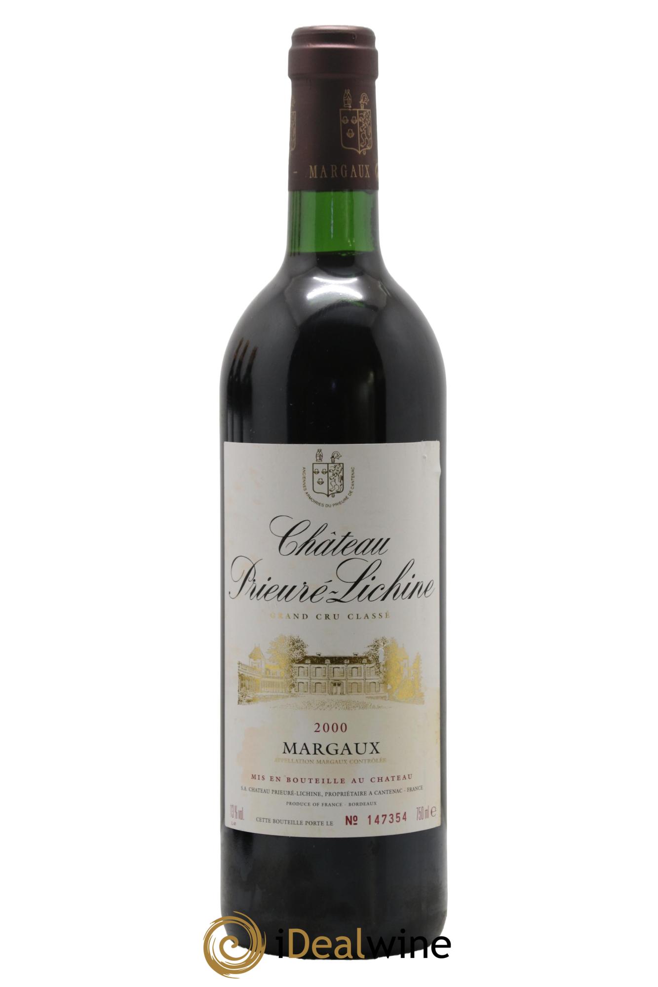 Château Prieuré Lichine 4ème Grand Cru Classé 2000 - Lot de 1 bouteille - 0