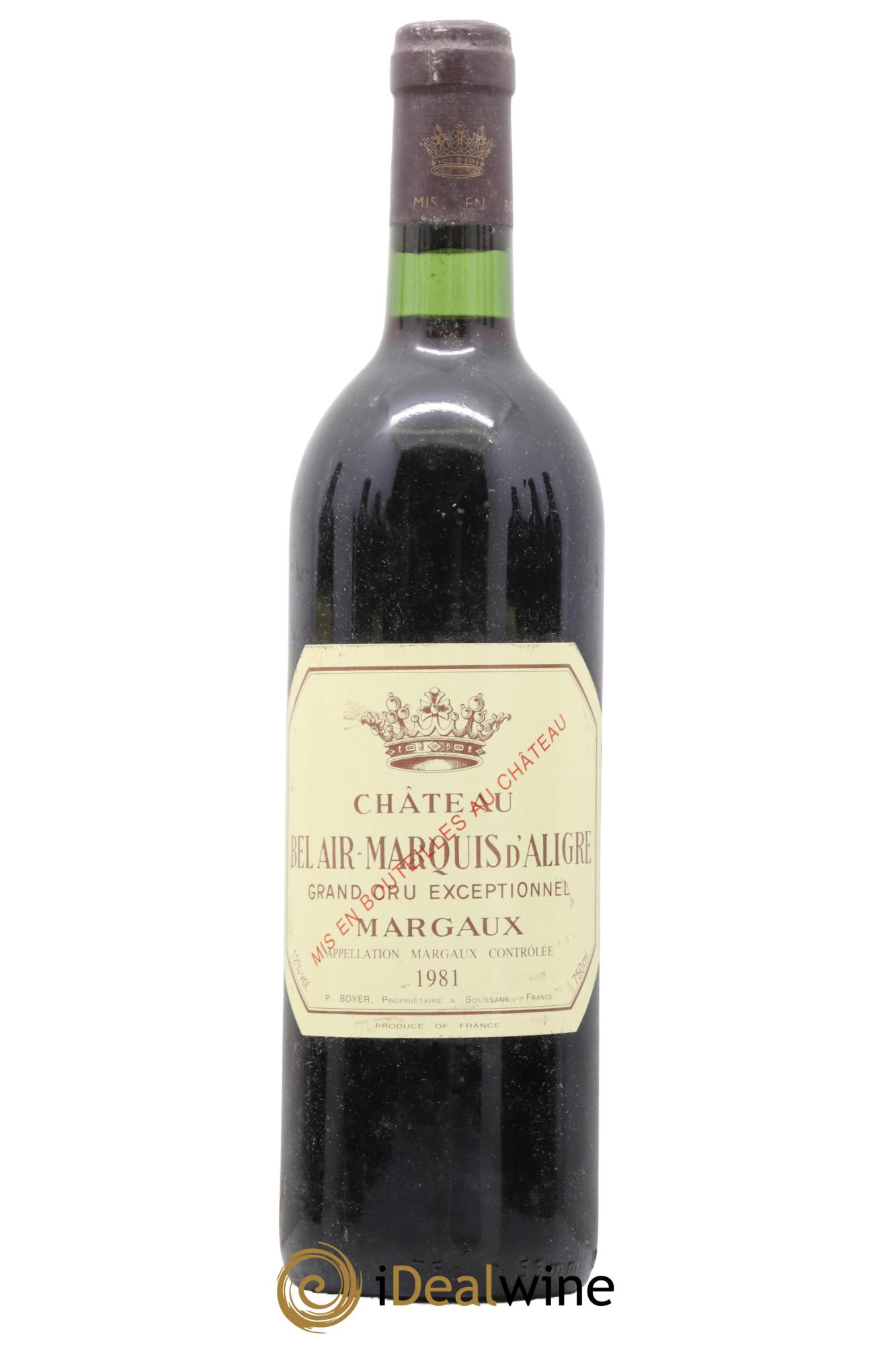 Château Bel Air Marquis d'Aligre 1981 - Lot de 1 bouteille - 0