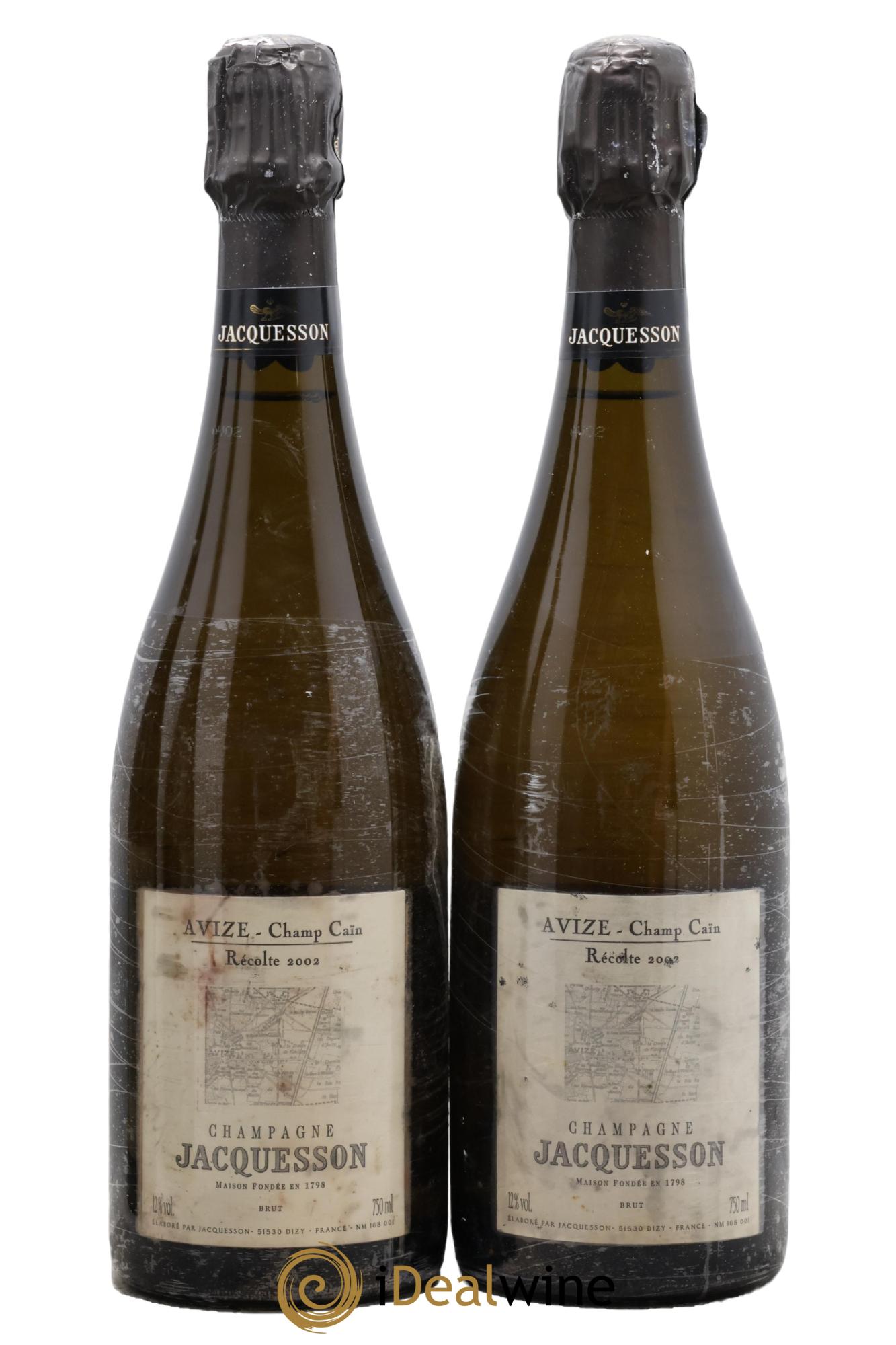 Avize Champ Caïn Extra-Brut Jacquesson 2002 - Lot de 2 bouteilles - 0